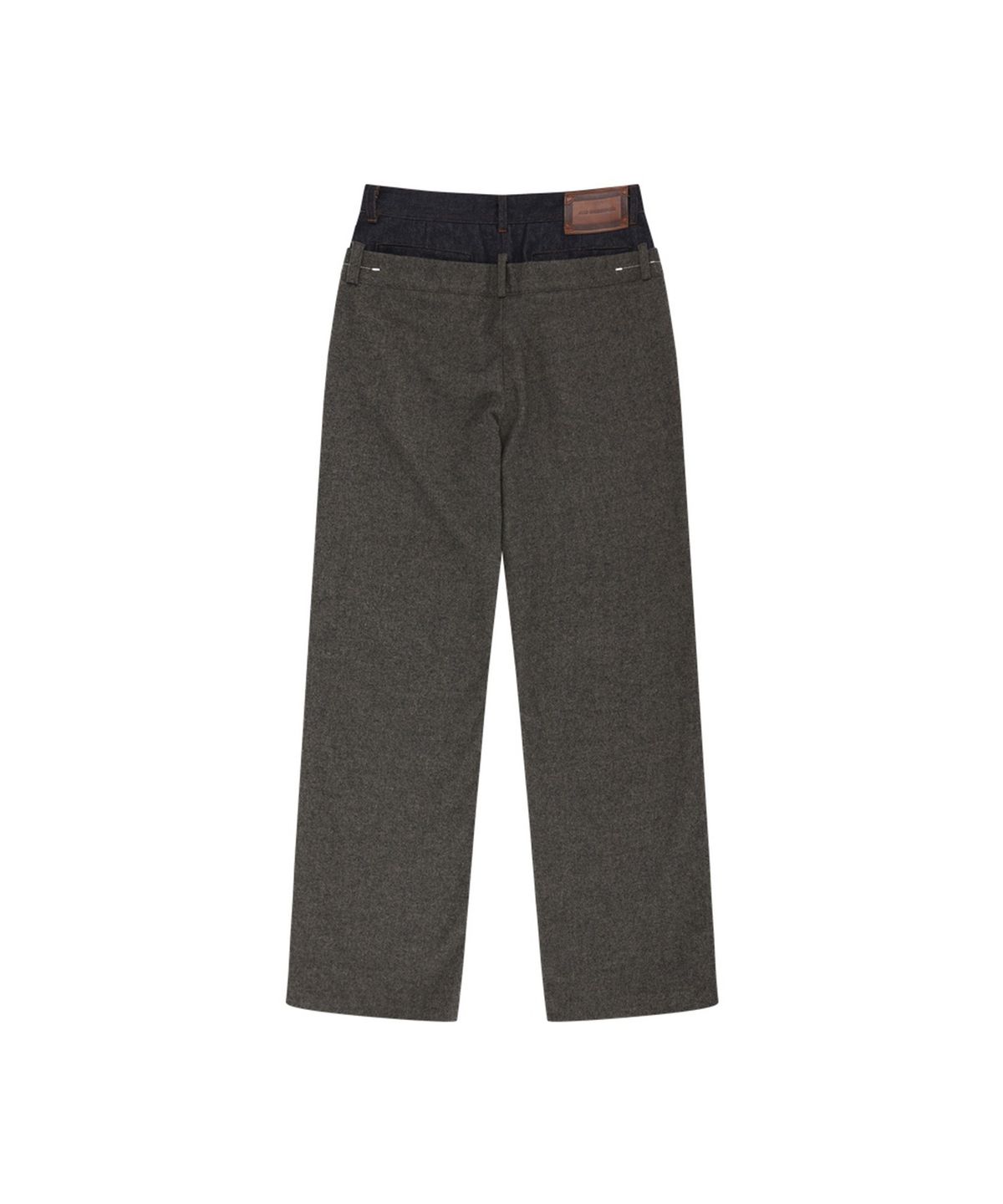 앤더슨벨(ADSB ANDERSSON BELL) DOUBLE WAIST DENIM WOOL TROUSERS (GREY/INDIGO)