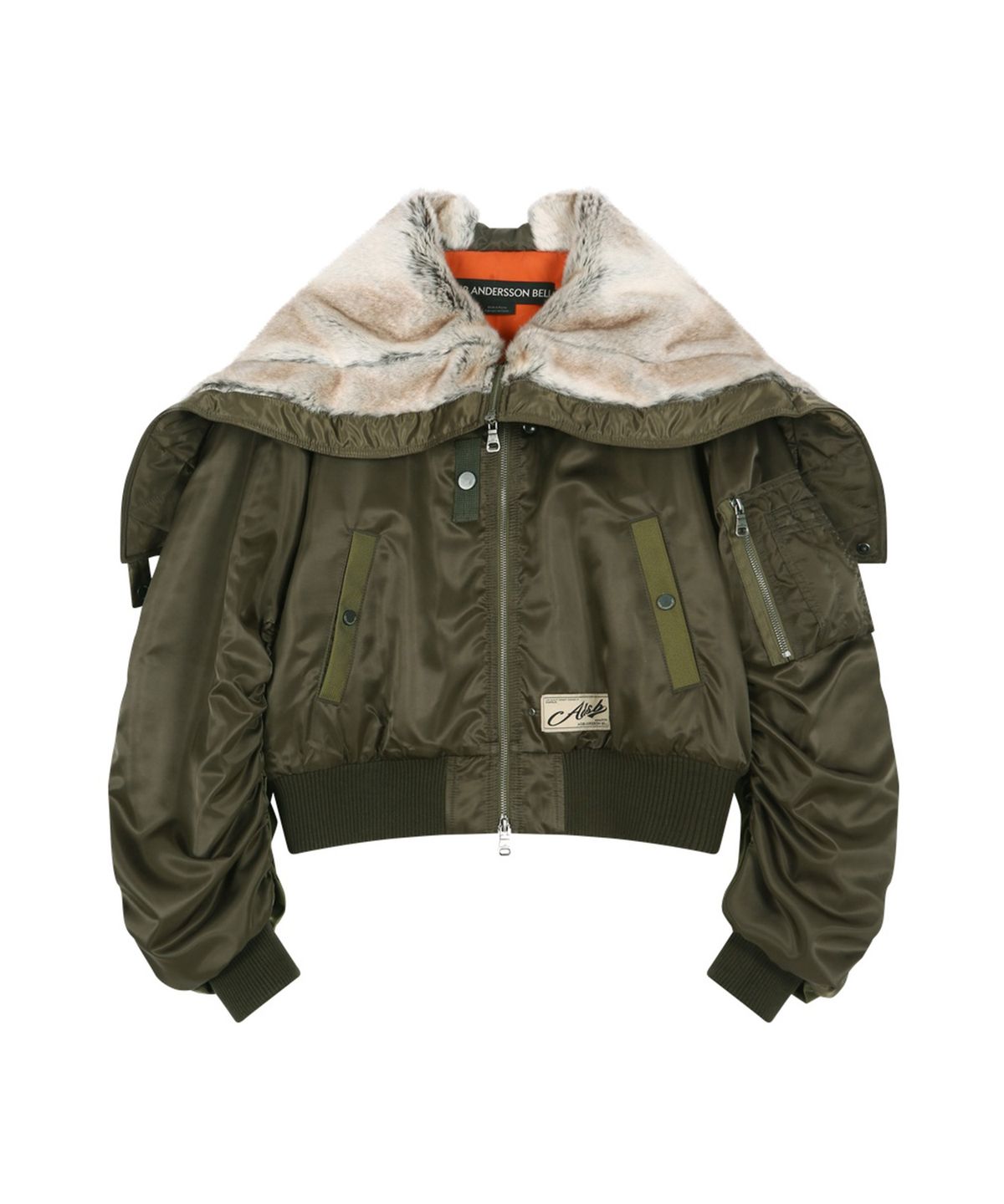 앤더슨벨(ADSB ANDERSSON BELL) UNISEX FLARE COLLAR MA-1 PARKA (KHAKI BROWN)