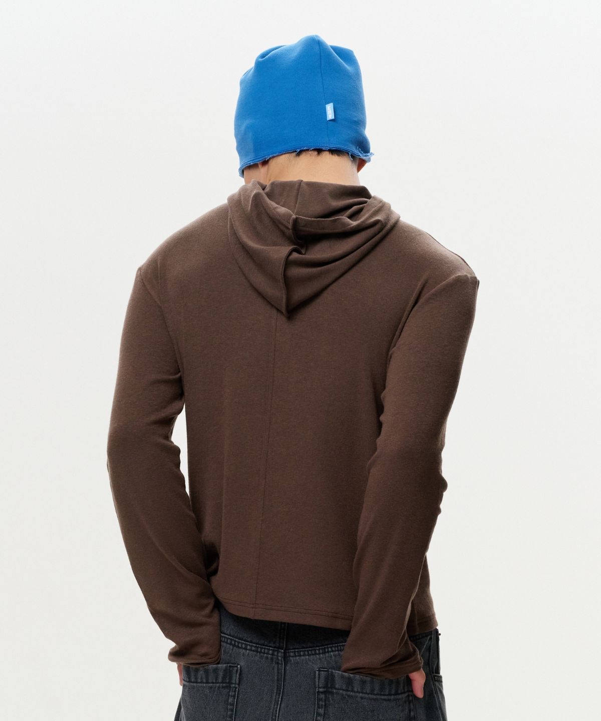 이알에이(ERA) UNISEX ERA RAW EDGE CUT SWEAT BEANIE - BLUE