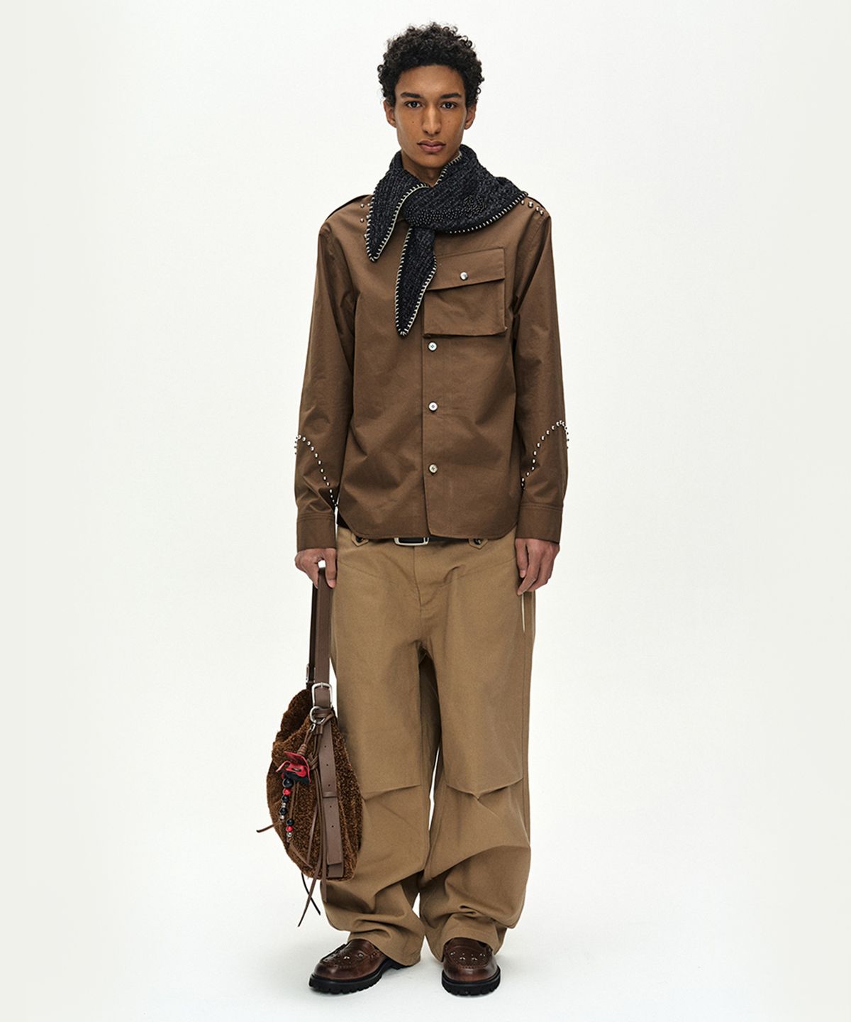 앤더슨벨(ADSB ANDERSSON BELL) UNISEX KINT NECK SCARF (BLACK TWEED)