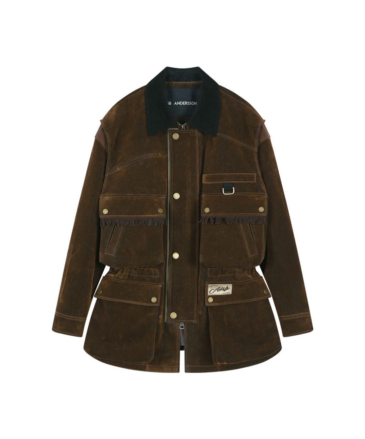 앤더슨벨(ADSB ANDERSSON BELL) MULTI-POCKET VELVET SAFARI JACKET (BROWN)