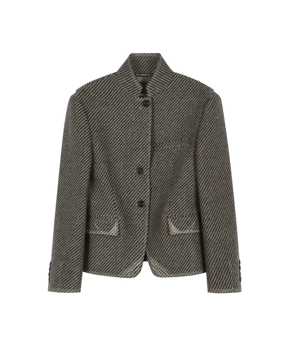 앤더슨벨(ADSB ANDERSSON BELL) WOOL TWILL CROPPED TAILORED JACKET (BROWN)