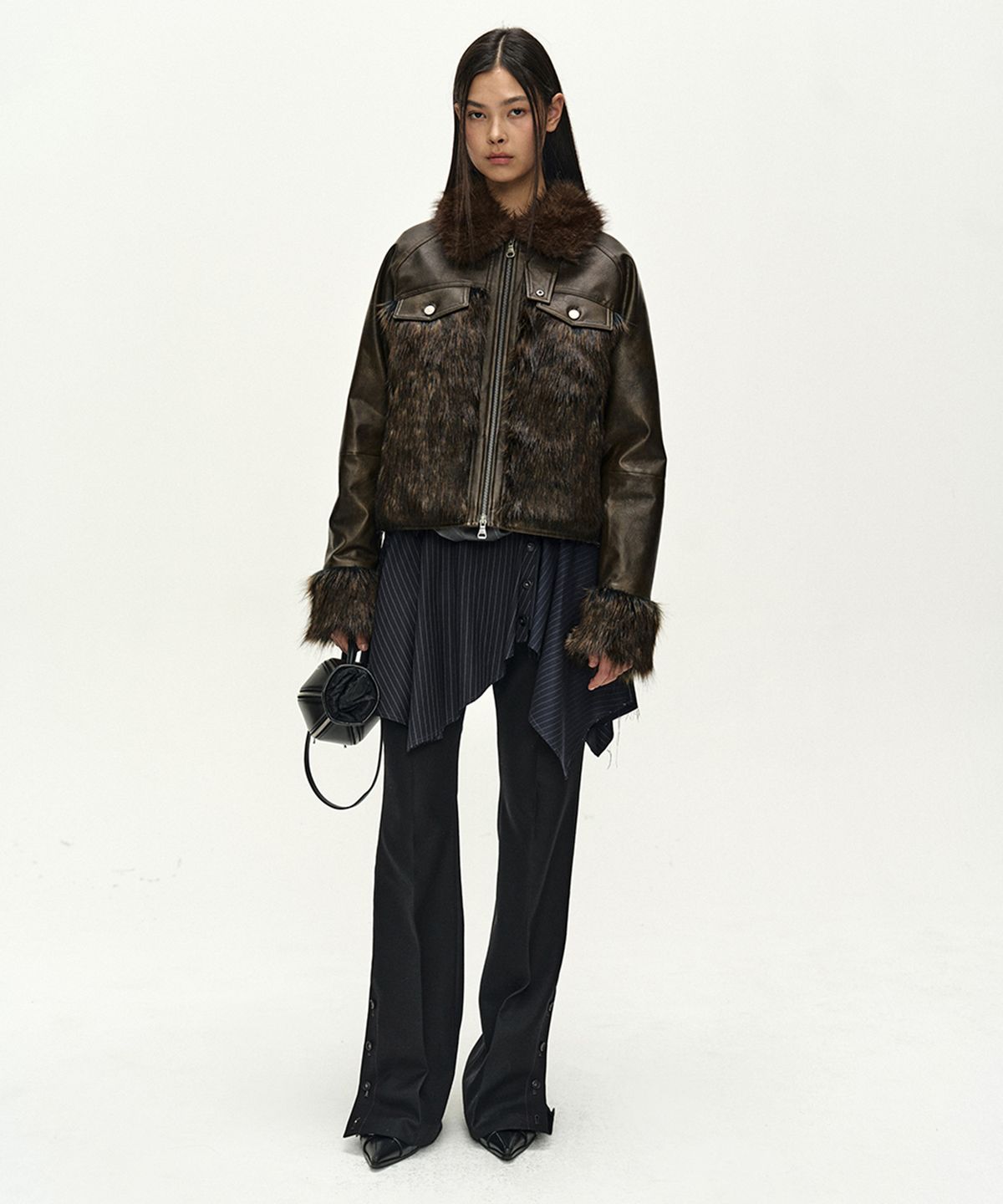 앤더슨벨(ADSB ANDERSSON BELL) VENUS FUR BOMBER JACKET (BROWN)