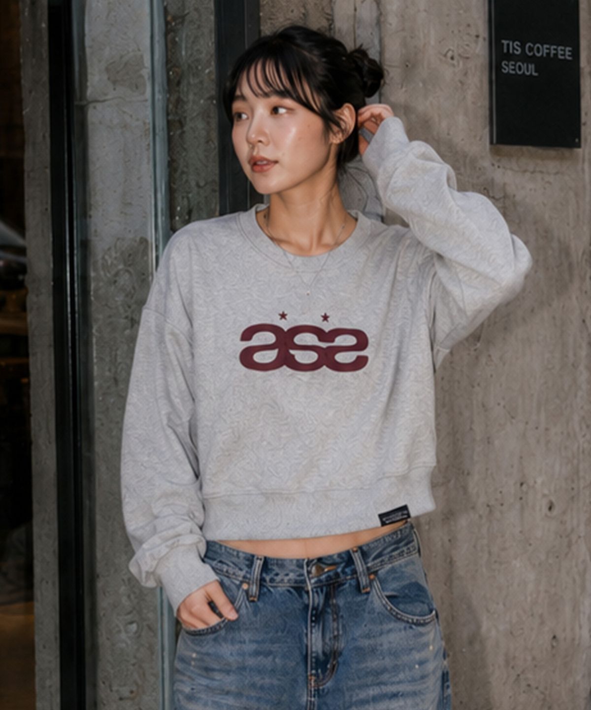 페이드(PEID) PD ase 크롭 맨투맨 2Color