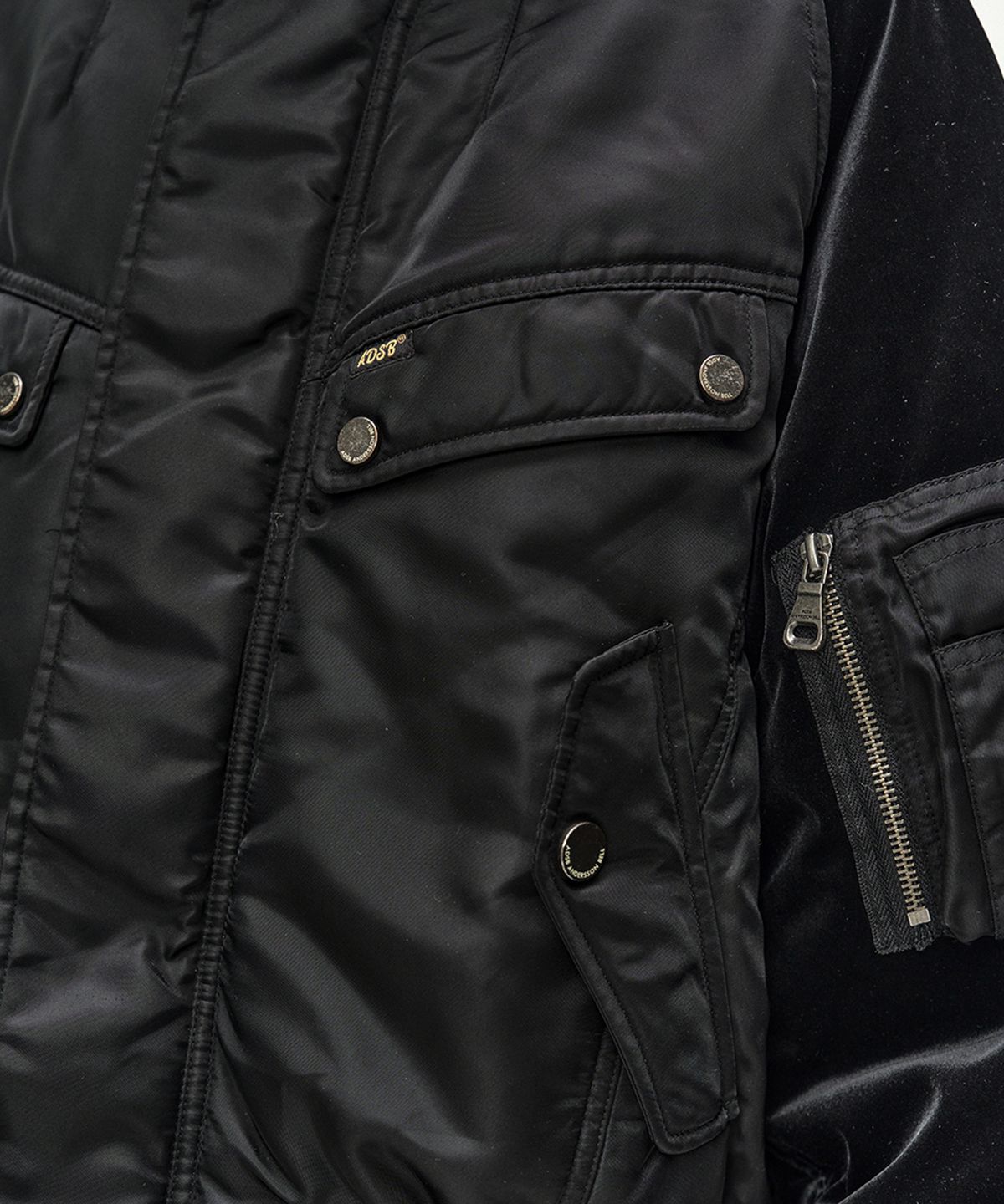 앤더슨벨(ADSB ANDERSSON BELL) UTILITY HOODED PUFFER PEPLUM JACKET (BLACK)