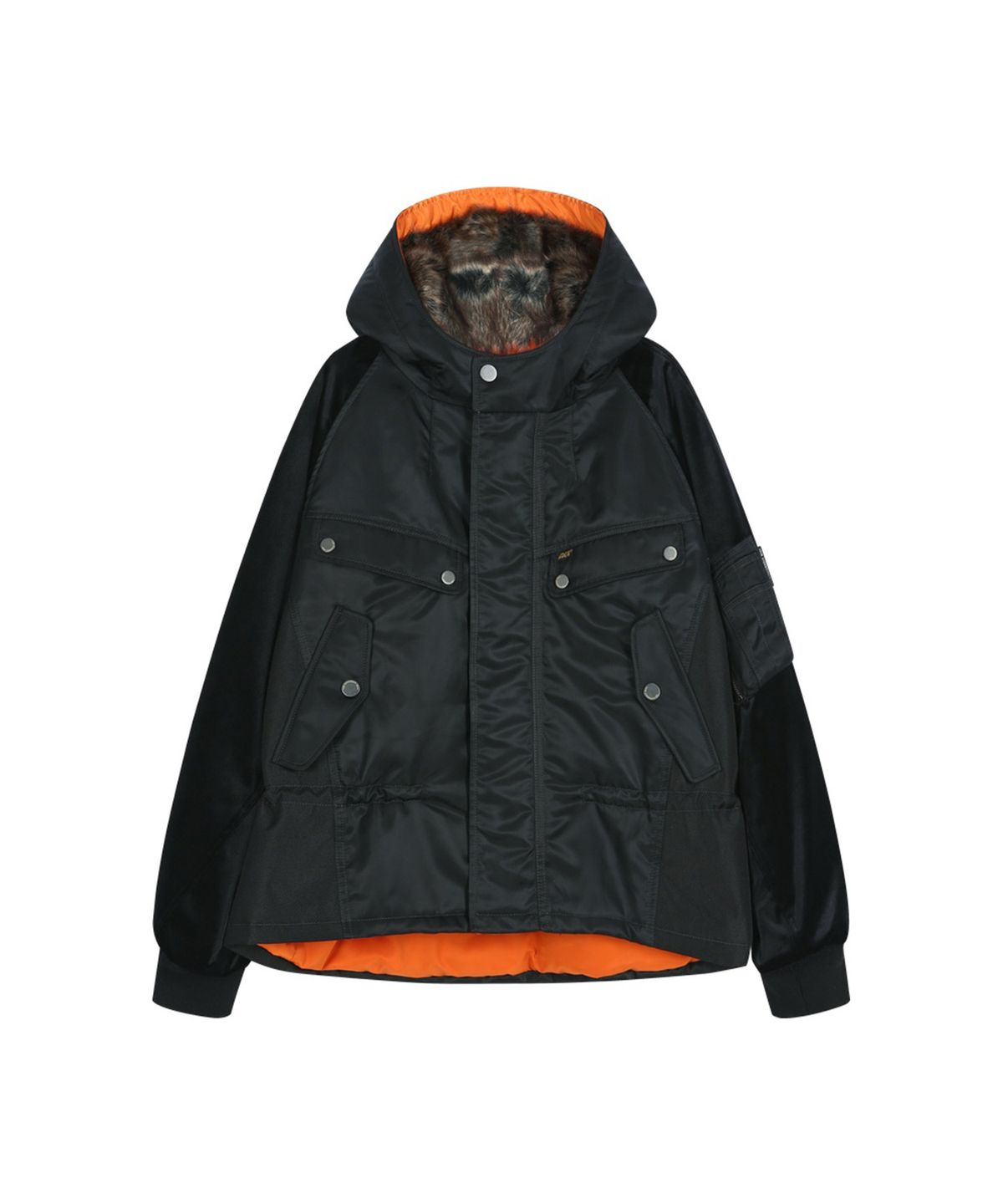 앤더슨벨(ADSB ANDERSSON BELL) UTILITY HOODED PUFFER PEPLUM JACKET (BLACK)