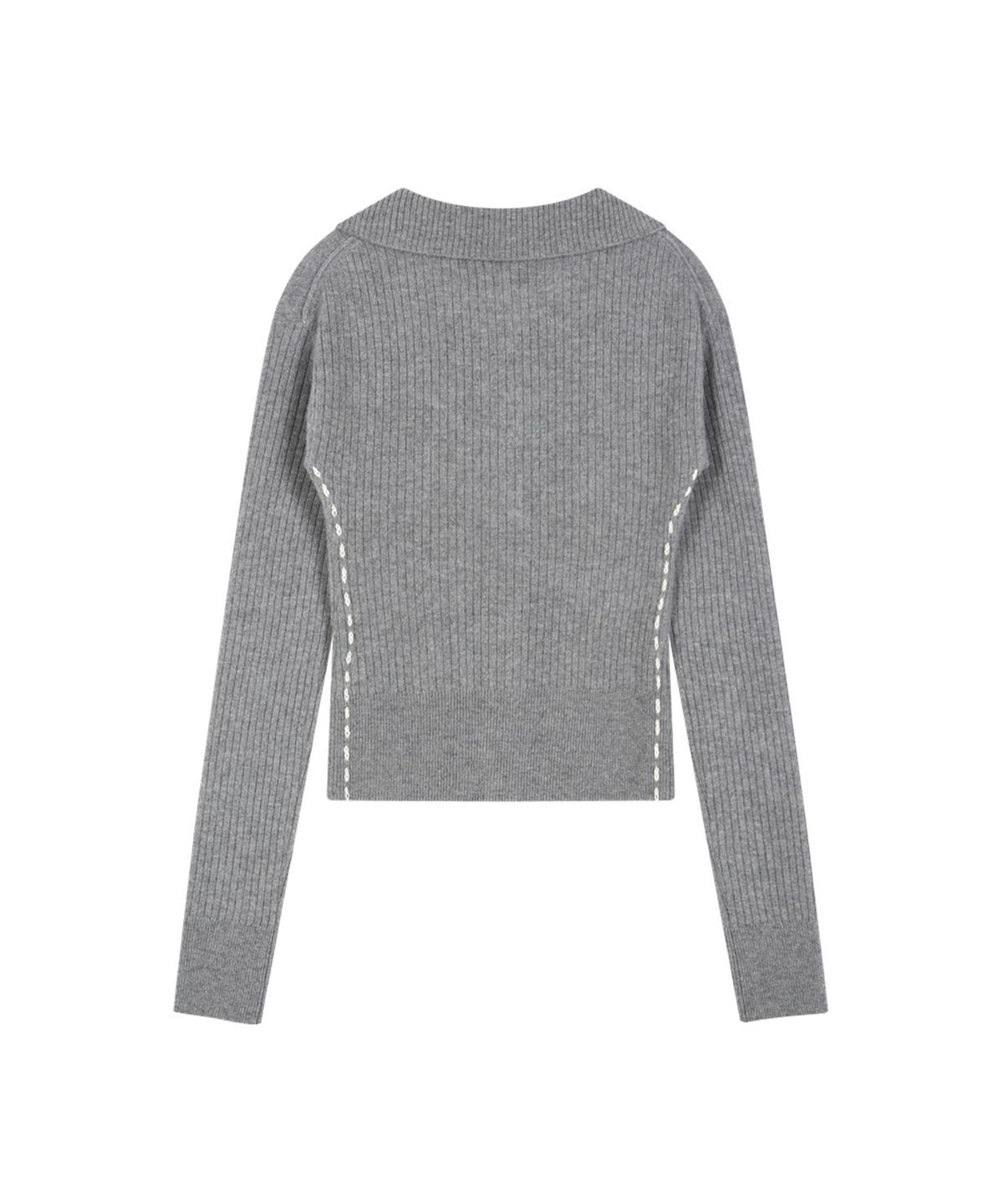 앤더슨벨(ADSB ANDERSSON BELL) CASHMERE HAND STITCHED RIB CARDIGAN (MELANGE GREY)
