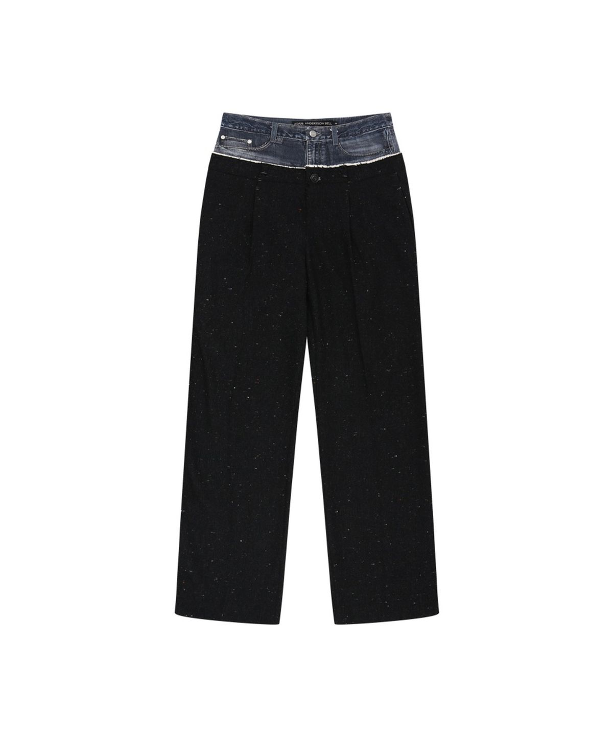 앤더슨벨(ADSB ANDERSSON BELL) DENIM-WAIST NEP WOOL TROUSERS (BLACK)