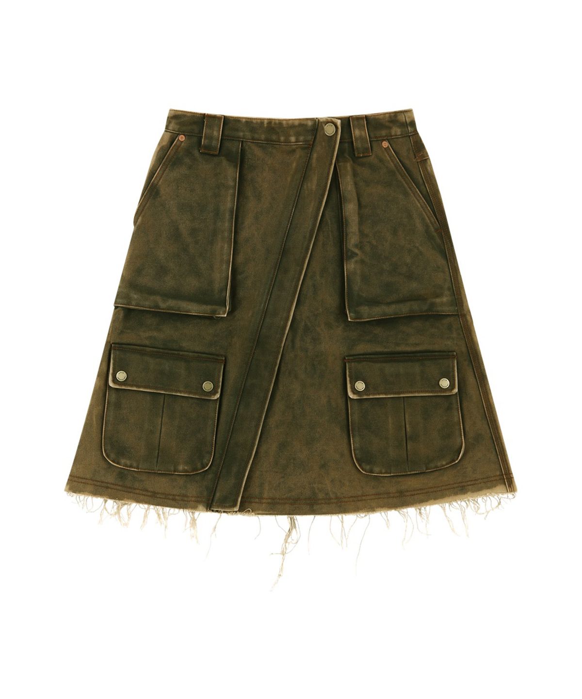 앤더슨벨(ADSB ANDERSSON BELL) CARGO POCKET WRAP SKIRT (KHAKI)