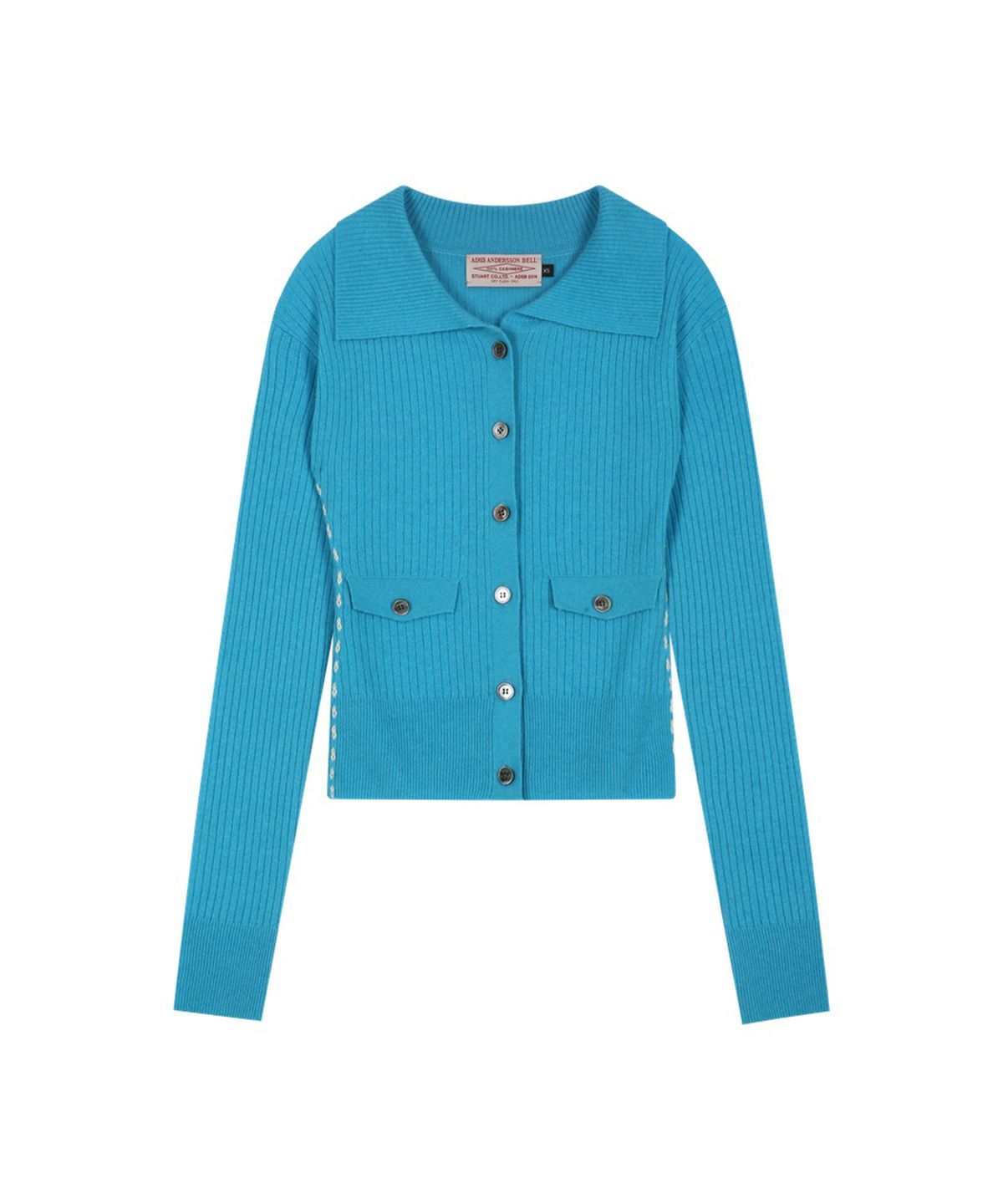앤더슨벨(ADSB ANDERSSON BELL) CASHMERE HAND STITCHED RIB CARDIGAN (BLUE)