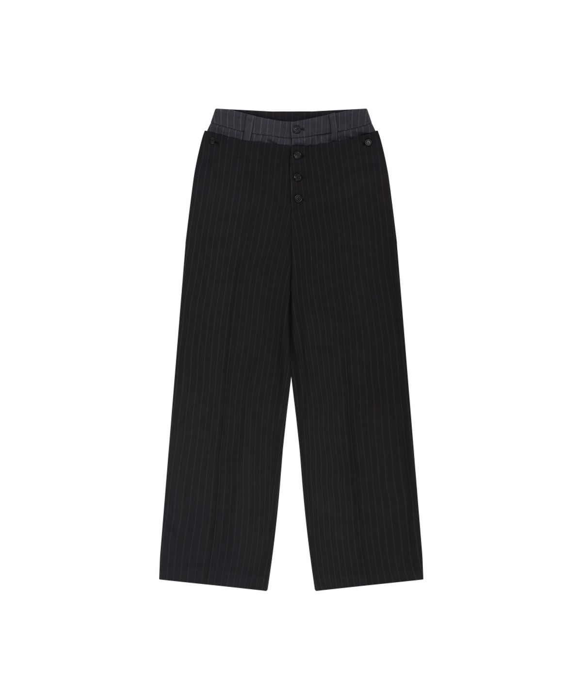 앤더슨벨(ADSB ANDERSSON BELL) BUTTON-FOLD TROUSERS (GREY/BLACK)