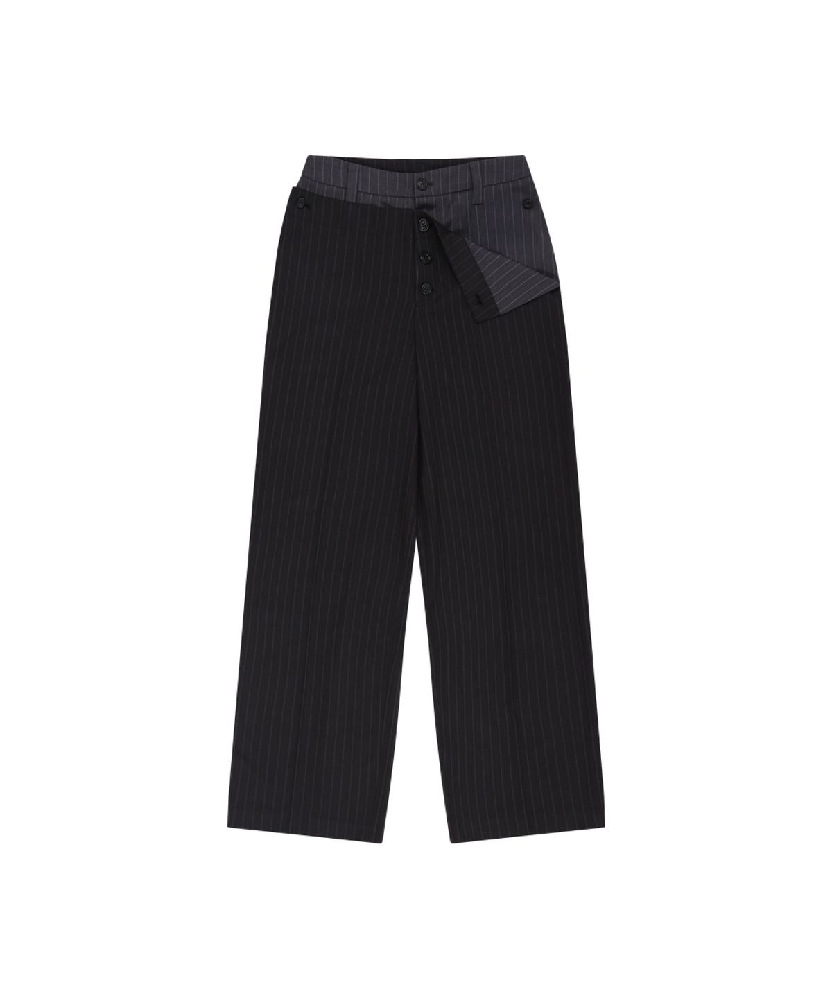 앤더슨벨(ADSB ANDERSSON BELL) BUTTON-FOLD TROUSERS (GREY/BLACK)
