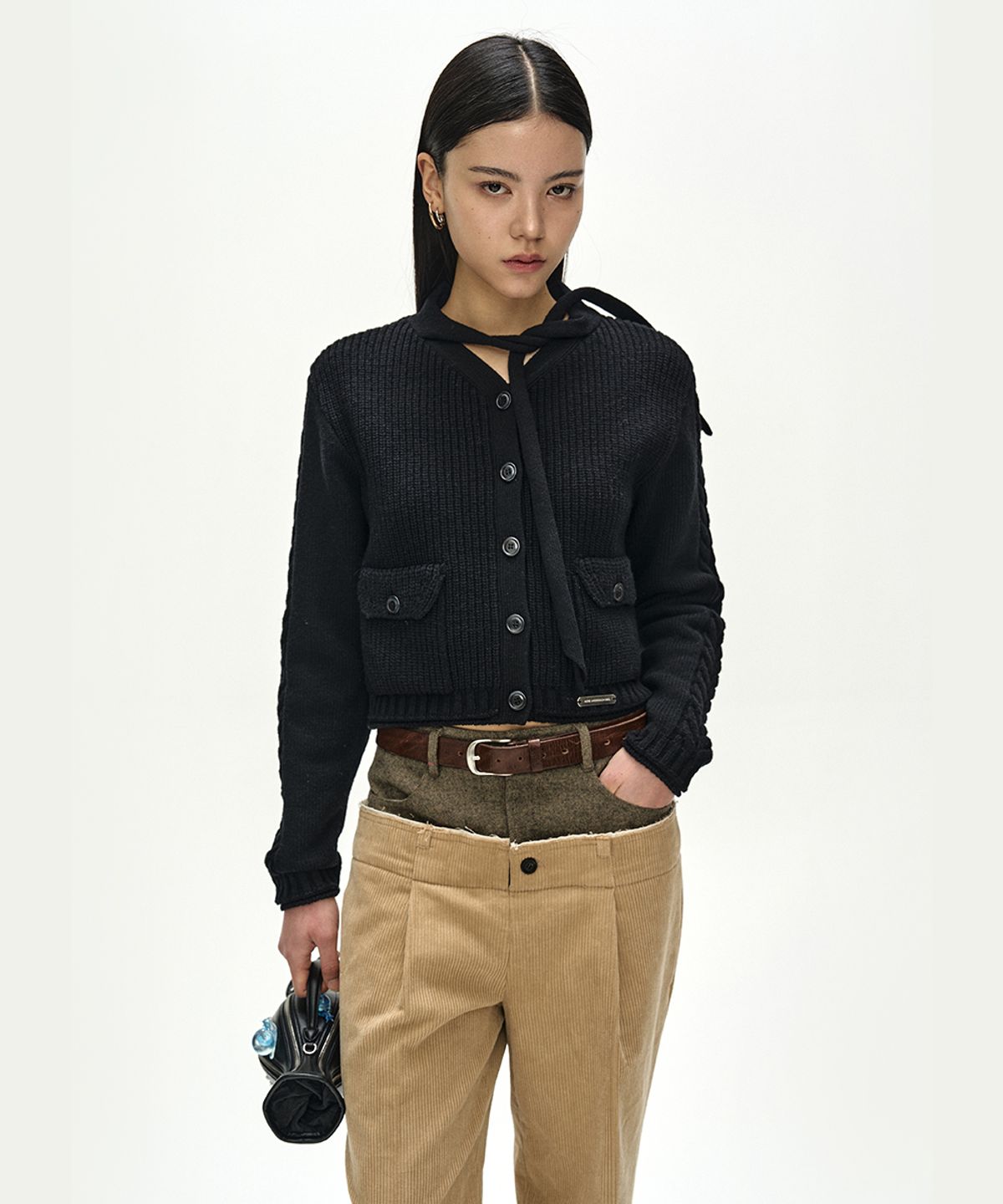 앤더슨벨(ADSB ANDERSSON BELL) HERRINGBONE-WAIST CORDUROY TROUSERS (BEIGE)