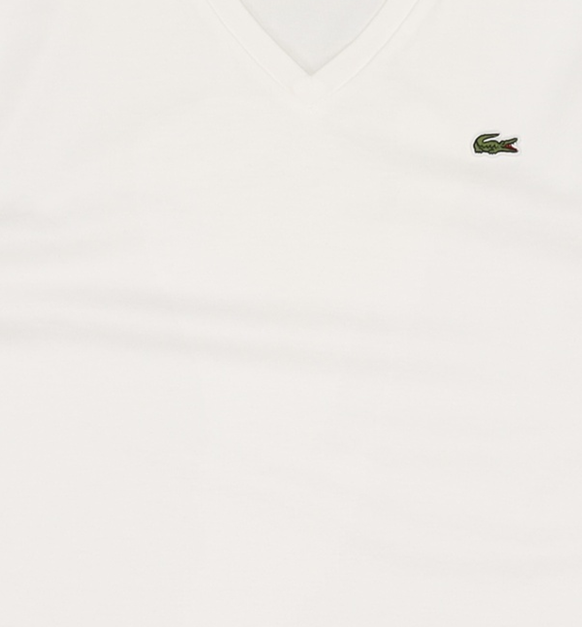 라코스테(LACOSTE) 여성 베이직 브이넥 반팔 티셔츠 [화이트] 90