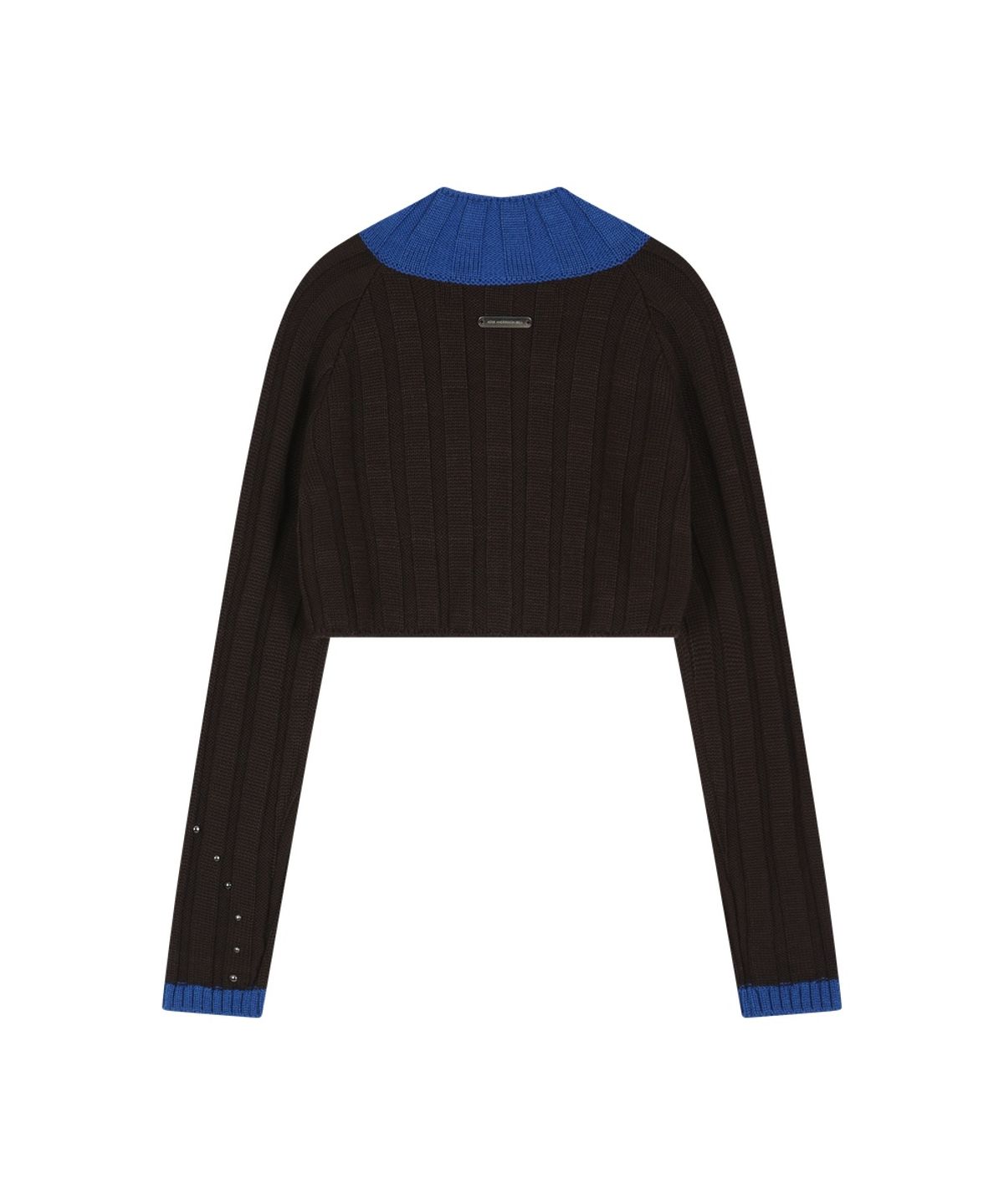 앤더슨벨(ADSB ANDERSSON BELL) STUDDED WIDE RIB CROP ZIP-UP (BROWN/BLUE)