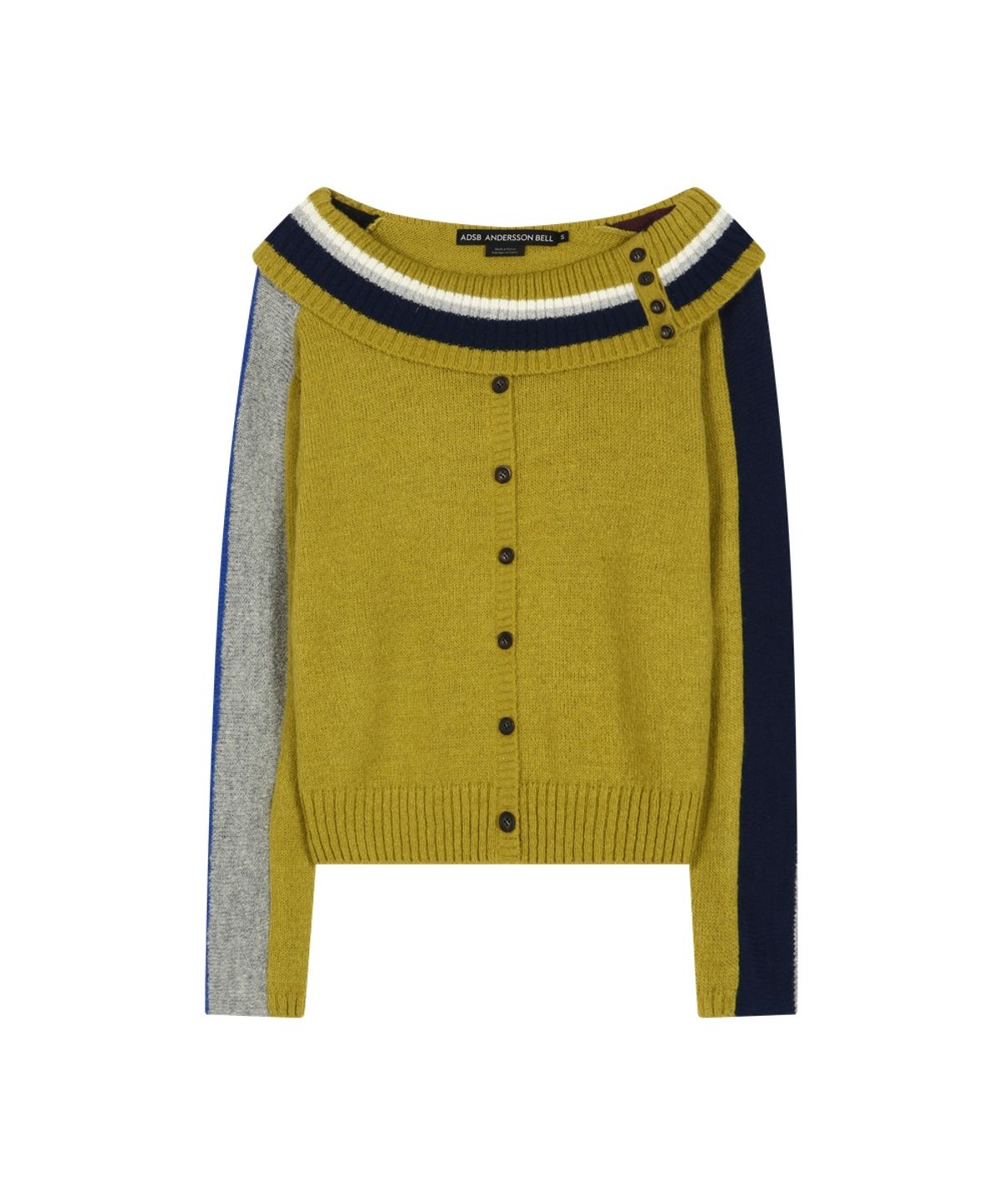 앤더슨벨(ADSB ANDERSSON BELL) DRAPED SHAWL KNIT TOP (YELLOW)
