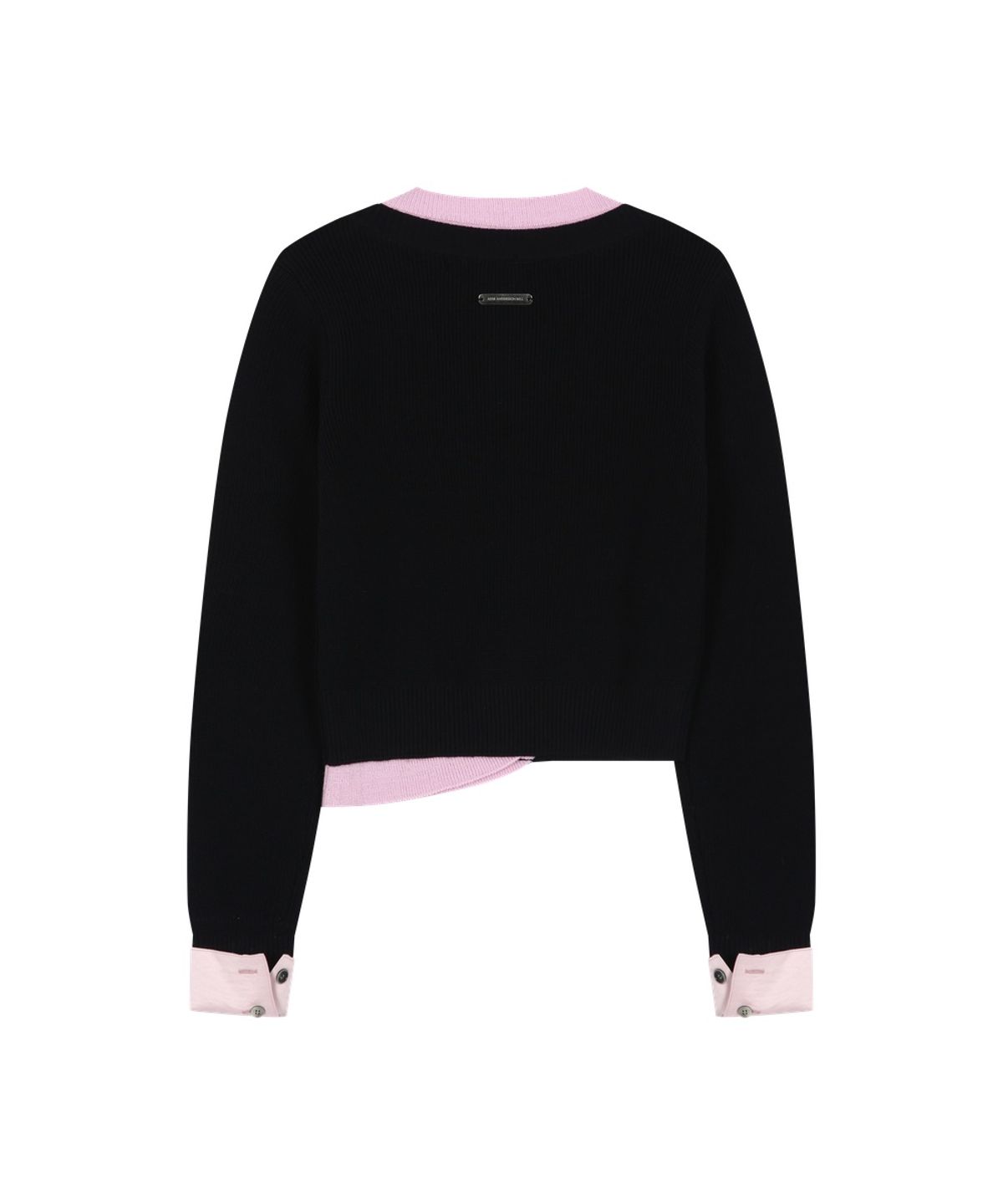 앤더슨벨(ADSB ANDERSSON BELL) LAYERED SHIRT CUFF KNIT TOP (NAVY/PINK)