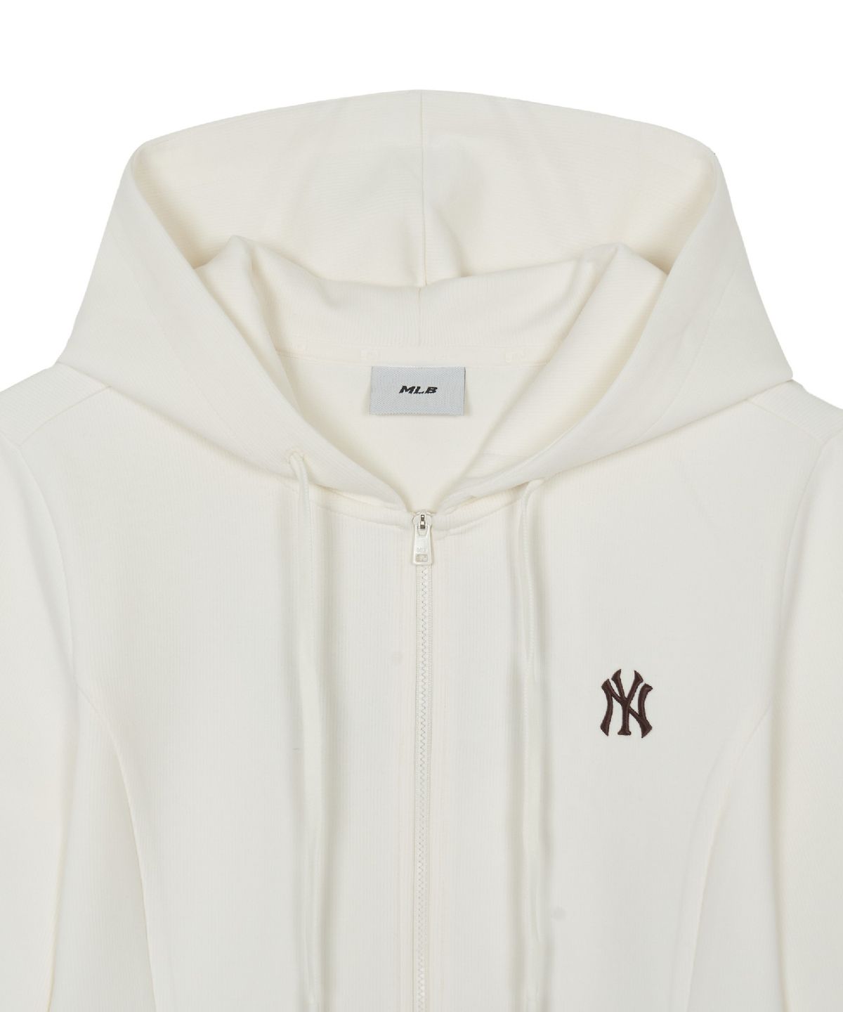엠엘비(MLB) 여성 바시티 레터링 골지 후드집업 NY (Cream)
