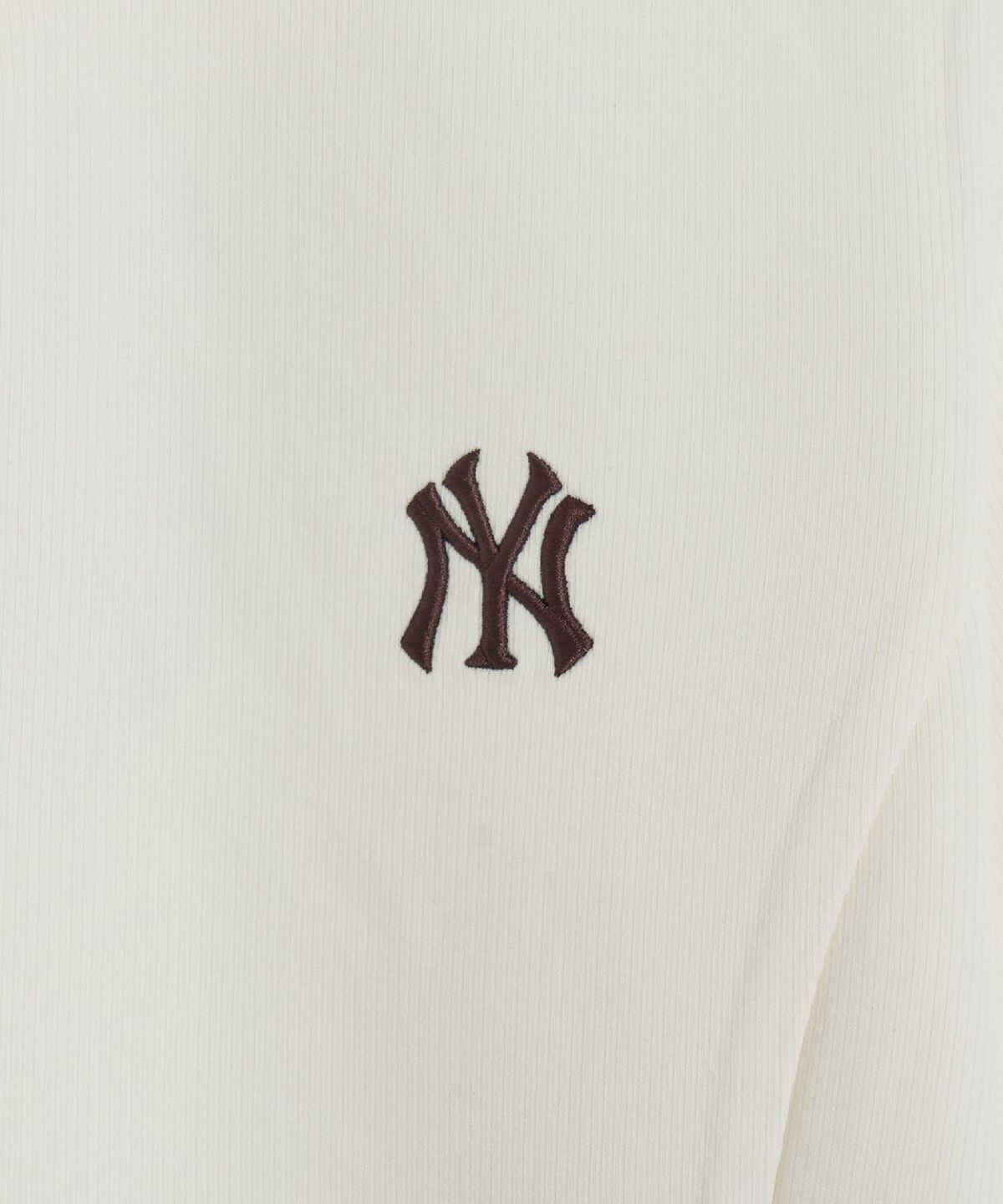 엠엘비(MLB) 여성 바시티 레터링 골지 후드집업 NY (Cream)