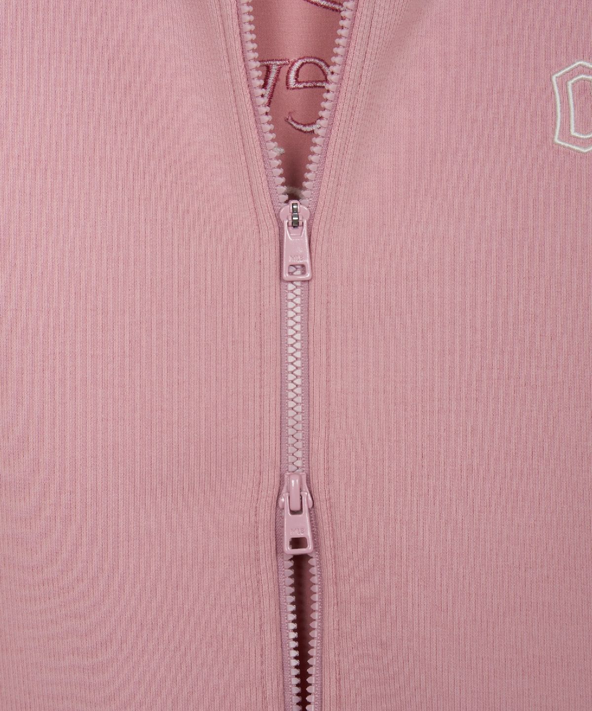 엠엘비(MLB) 여성 바시티 레터링 골지 후드집업 CLE (Mg.Pink)