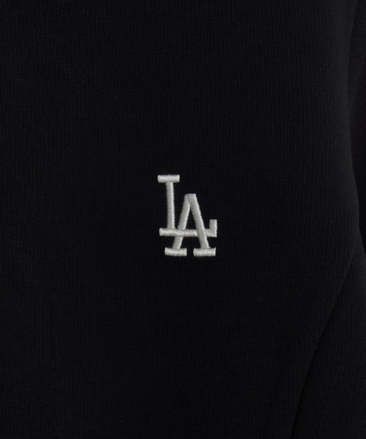 엠엘비(MLB) 여성 바시티 레터링 골지 후드집업 LA (Black)