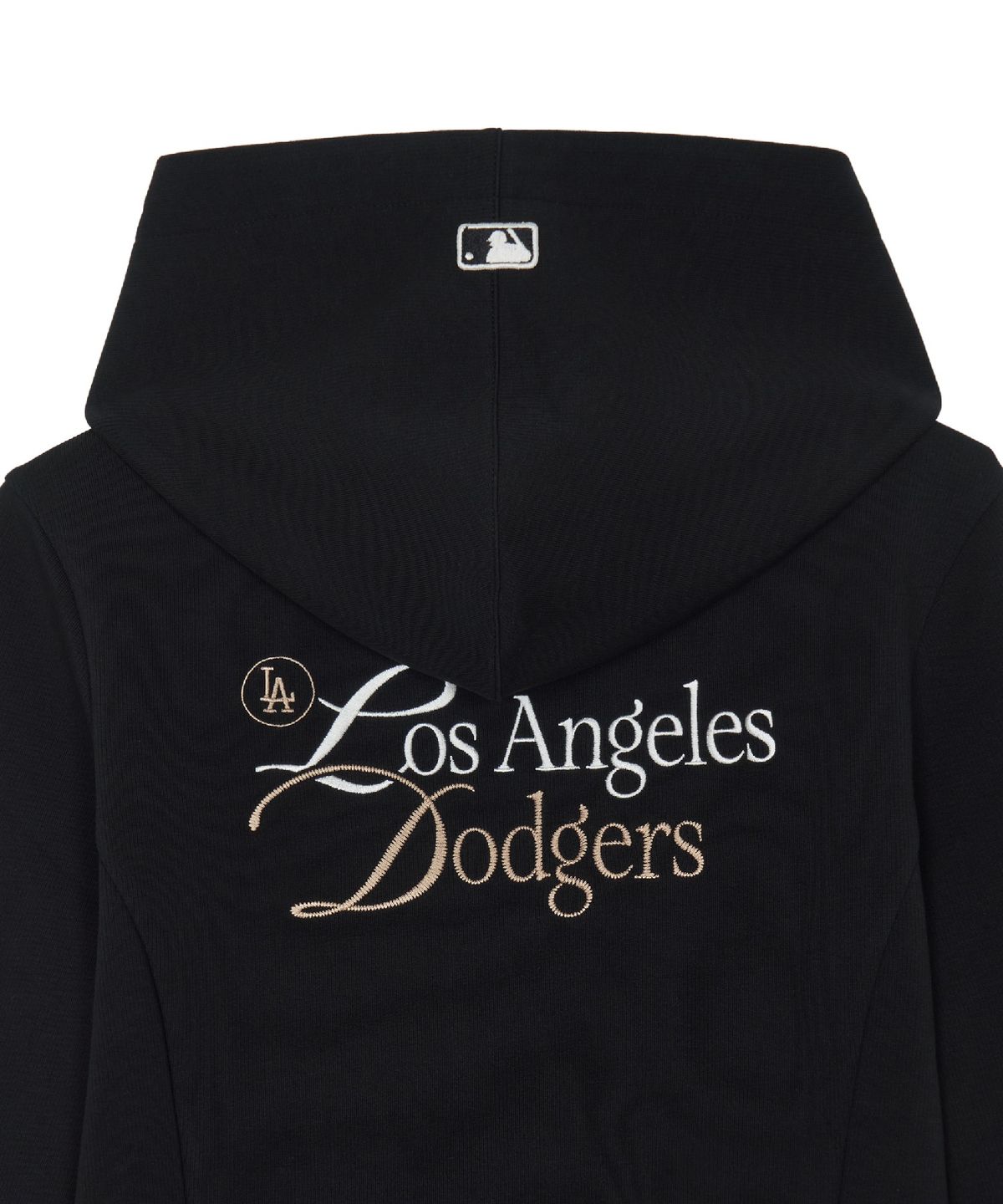 엠엘비(MLB) 여성 바시티 레터링 골지 후드집업 LA (Black)