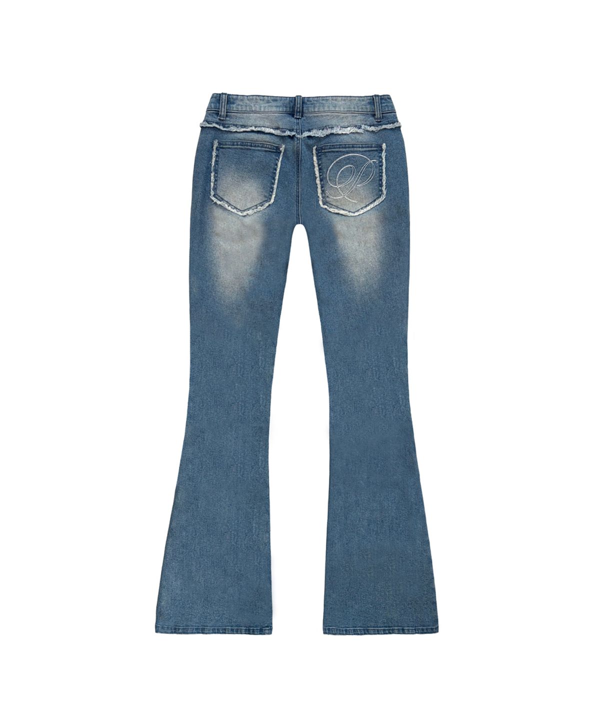 파시온(PASION) 레이븐 프린지 부츠컷 팬츠_미드 블루 Raven Fringe Bootcut Pants_Mid Blue