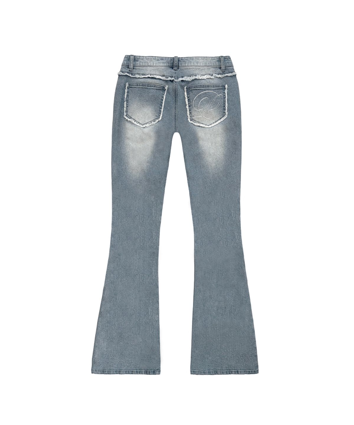 파시온(PASION) 레이븐 프린지 부츠컷 팬츠_샌드 블루 Raven Fringe Bootcut Pants_Sand Blue