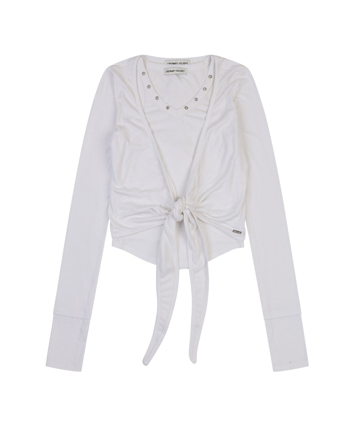오디너리 홀리데이(ORDINARY HOLIDAY) WRAP CARDIGAN SLEEVELESS SET [IVORY]