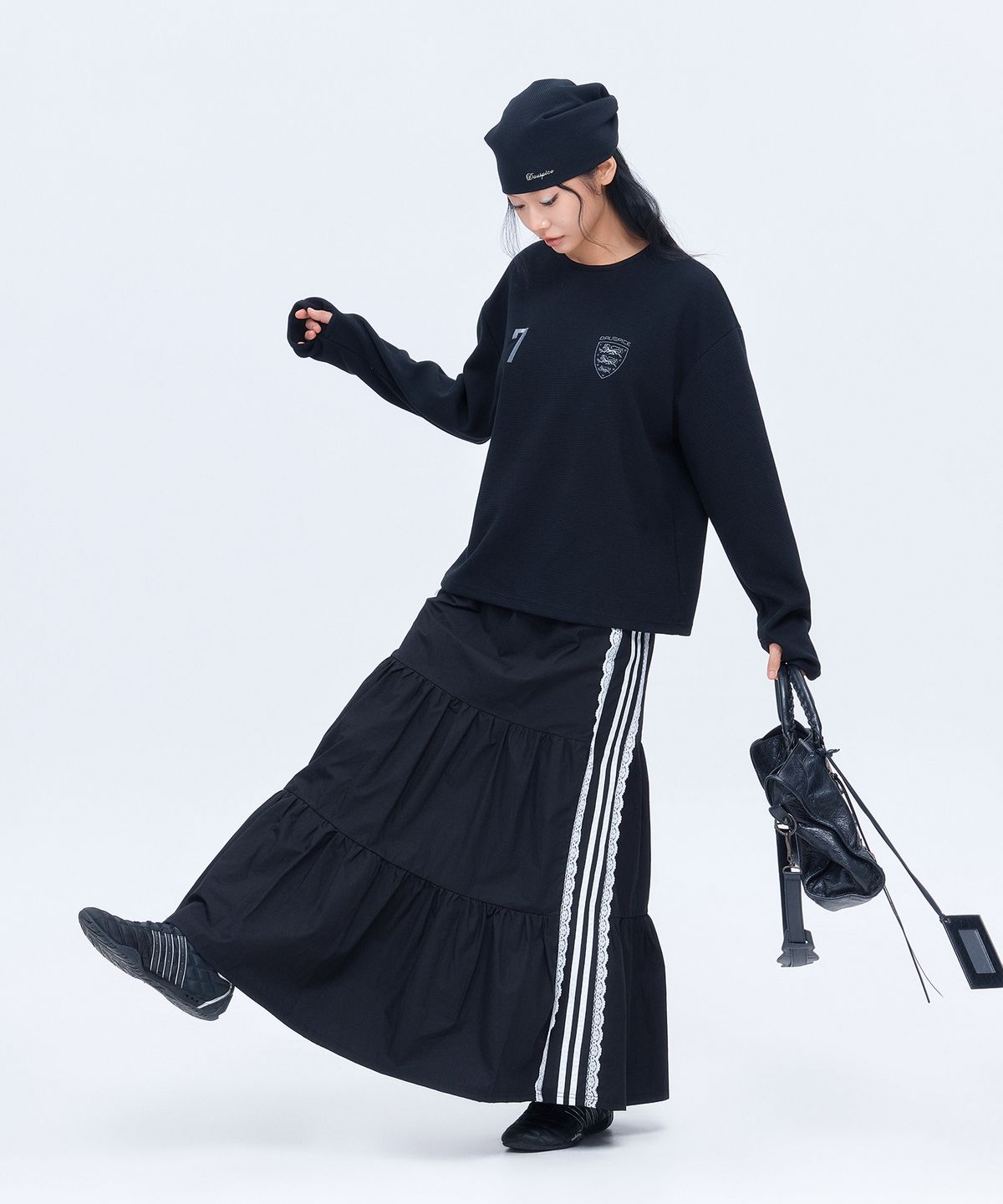 디오스피스(DAUSPICE) (DUC) Athletics Waffle Long Sleeve Black