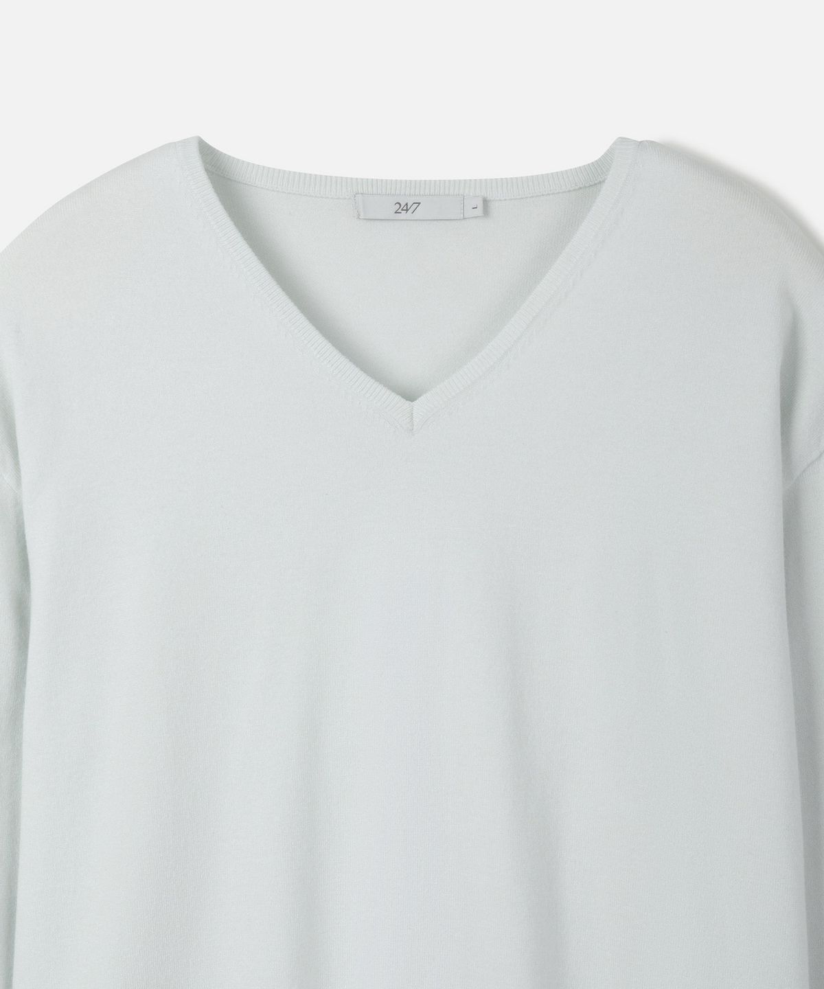 247시리즈(247SERIES) FINE RIBBED 브이넥 12GG 니트 MINT