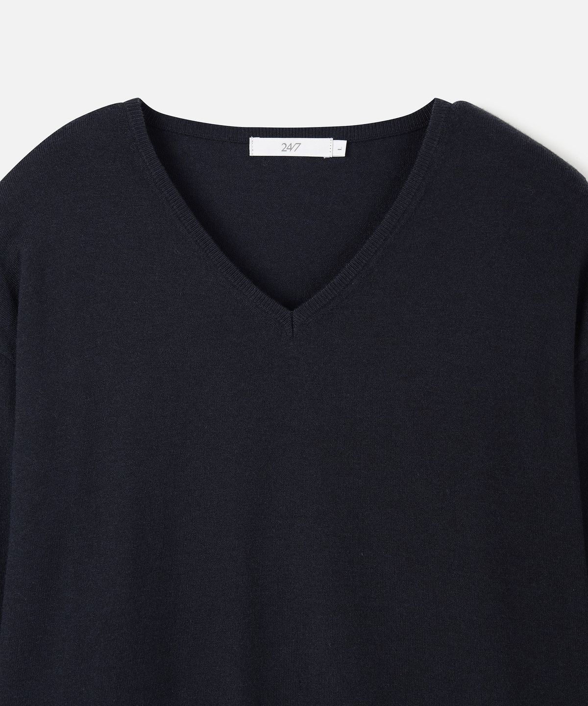 247시리즈(247SERIES) FINE RIBBED 브이넥 12GG 니트 DARK NAVY