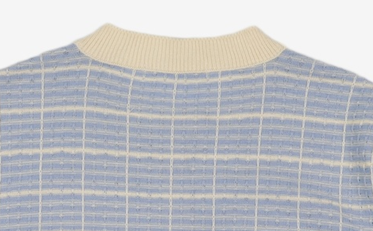 미쏘(MIXXO) 체크패턴 배색 가디건 MIWCKB415T S