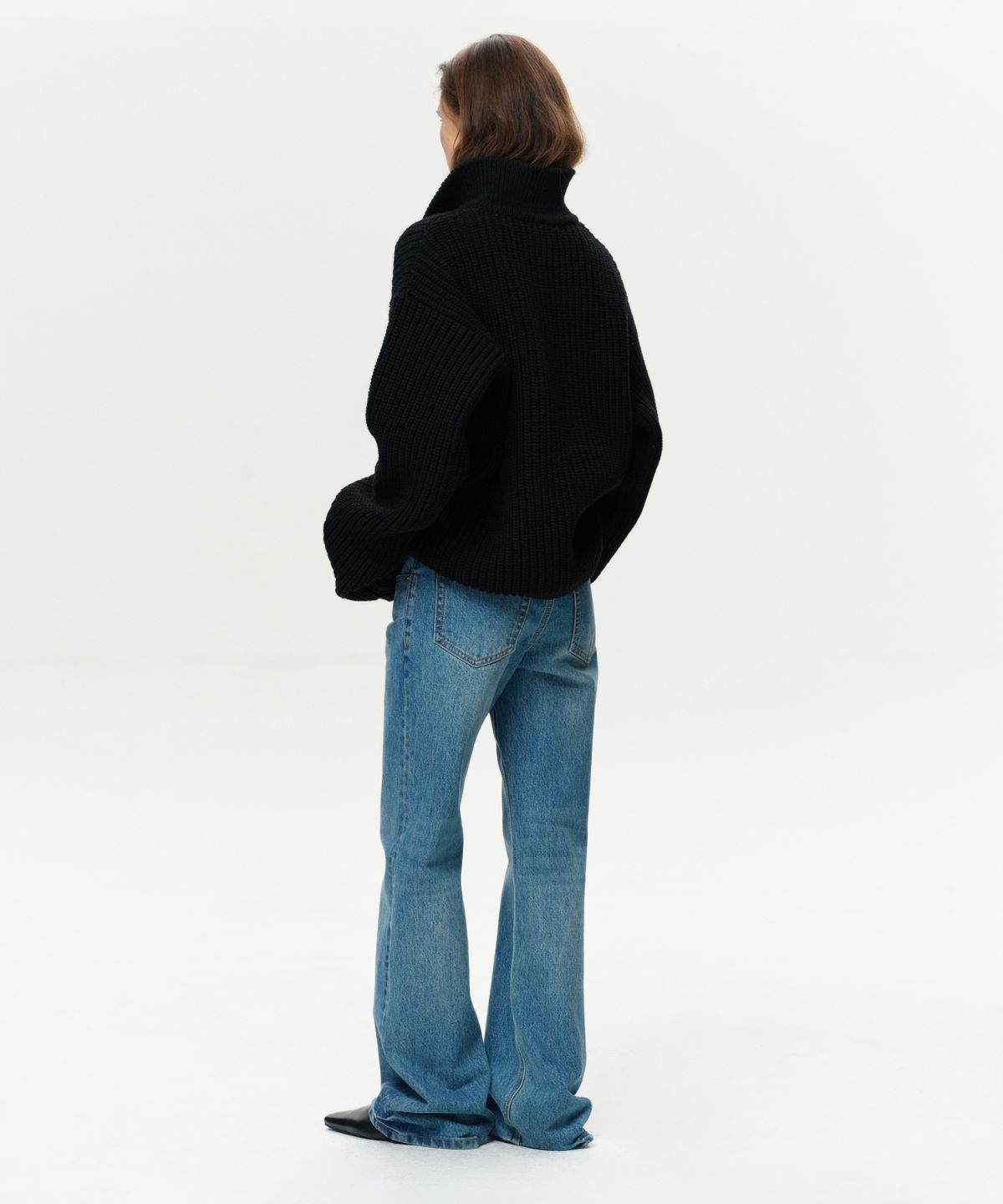 이알에이(ERA) UNISEX ERA HEAVY GAUGE COLLAR KNIT - BLACK