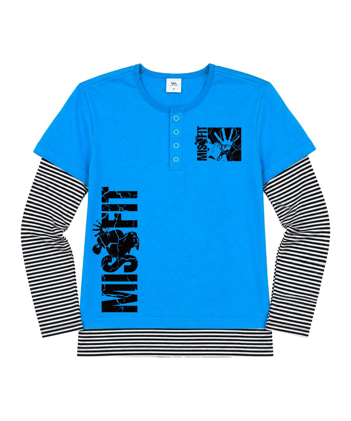 벤힛(VENHIT) MISSFIT 스트라이프 레이어드 루즈핏 슬리브