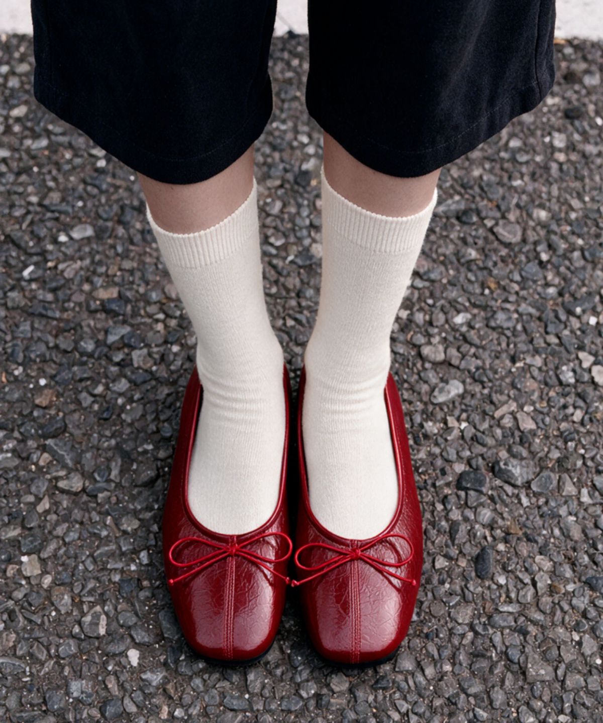 스퍼(SPUR) Odd Soft Square Ribbon Flat 리본 플랫 슈즈 2cm -WA9023 (4color)