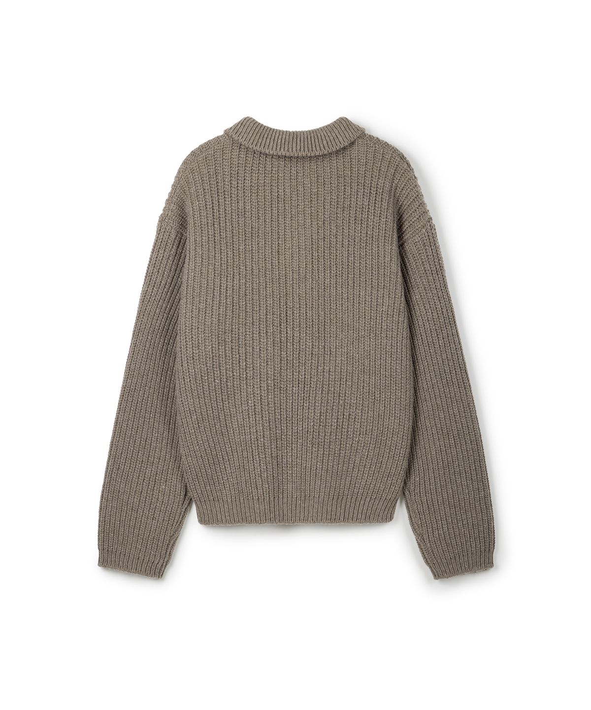 이알에이(ERA) UNISEX ERA HEAVY GAUGE COLLAR KNIT - MUSHROOM