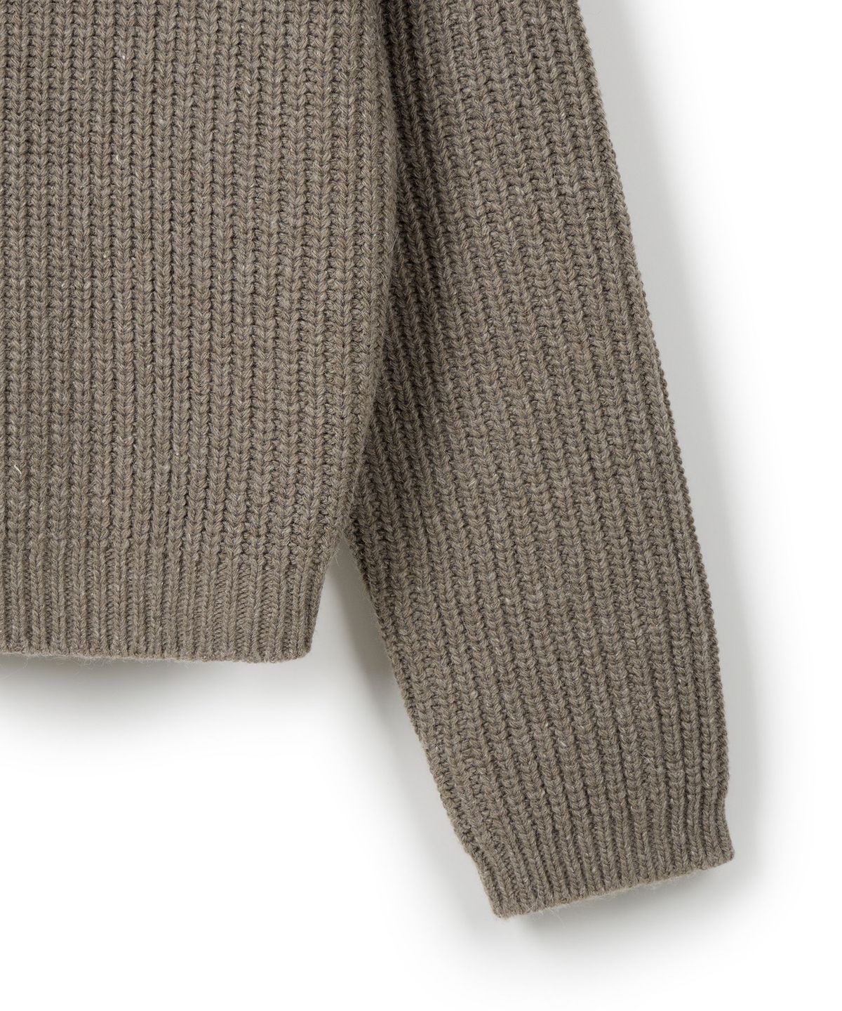 이알에이(ERA) UNISEX ERA HEAVY GAUGE COLLAR KNIT - MUSHROOM