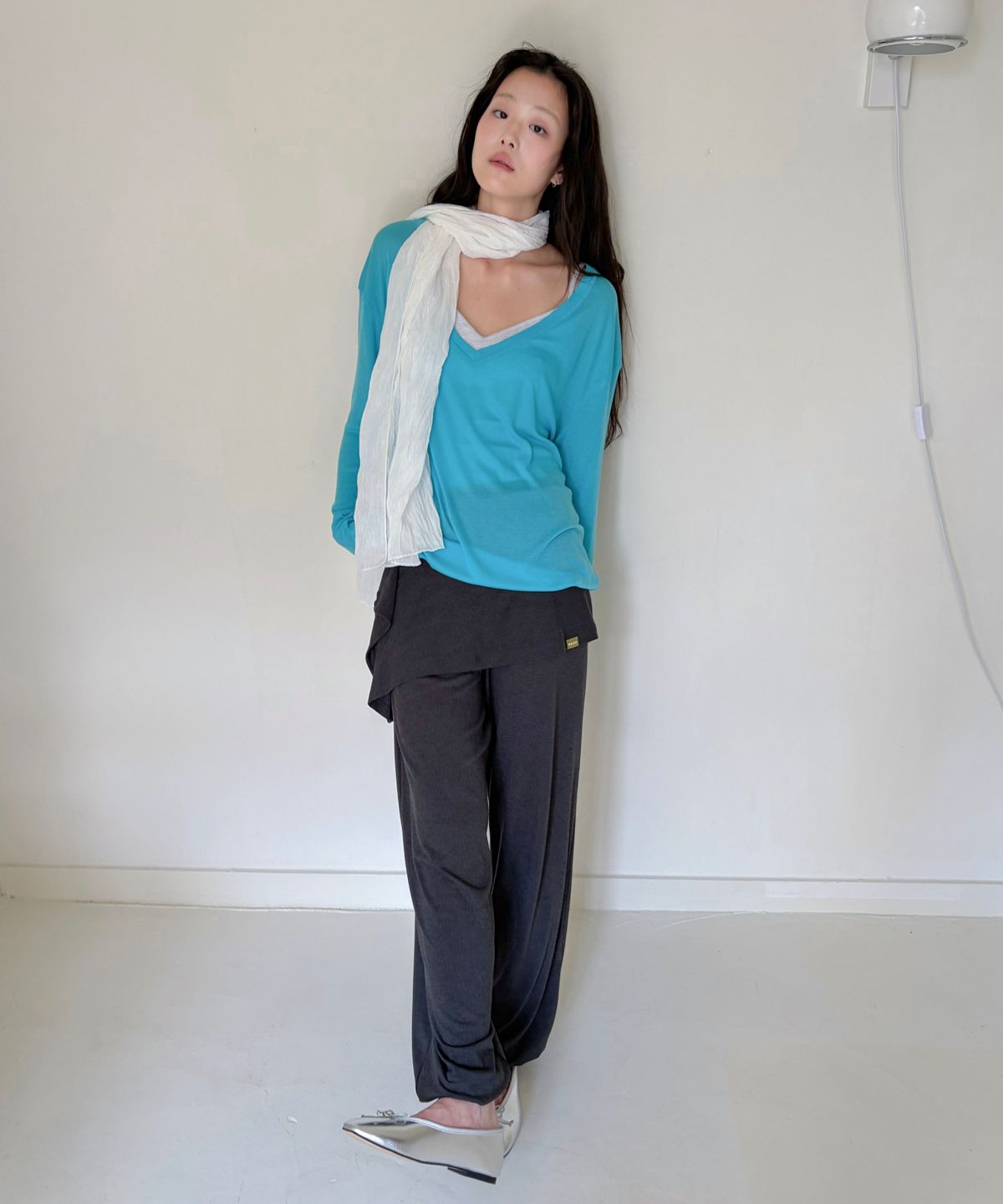 포에브(POEV) Layered Balloon Jogger Pants - Charcoal
