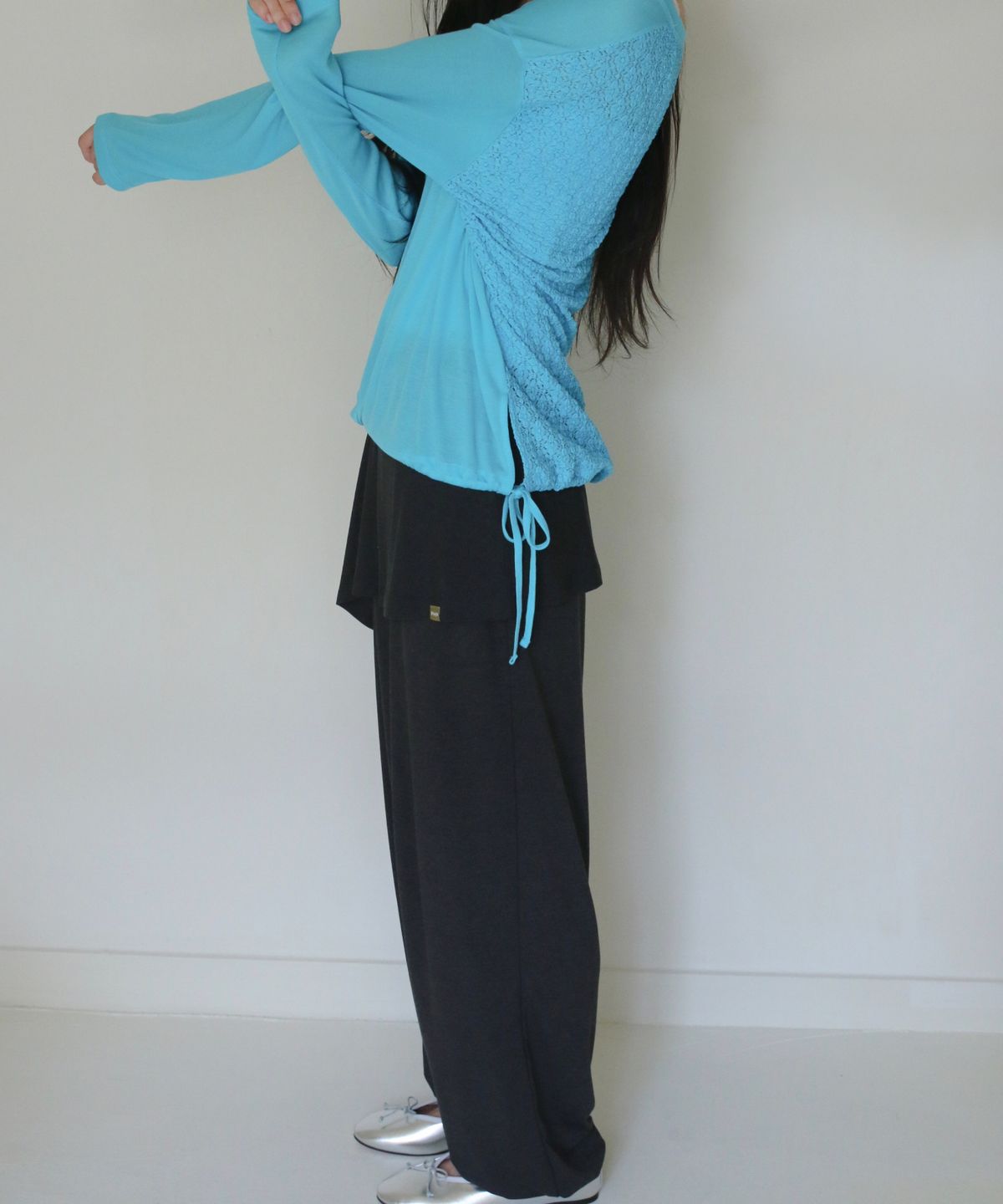 포에브(POEV) Layered Balloon Jogger Pants - Charcoal