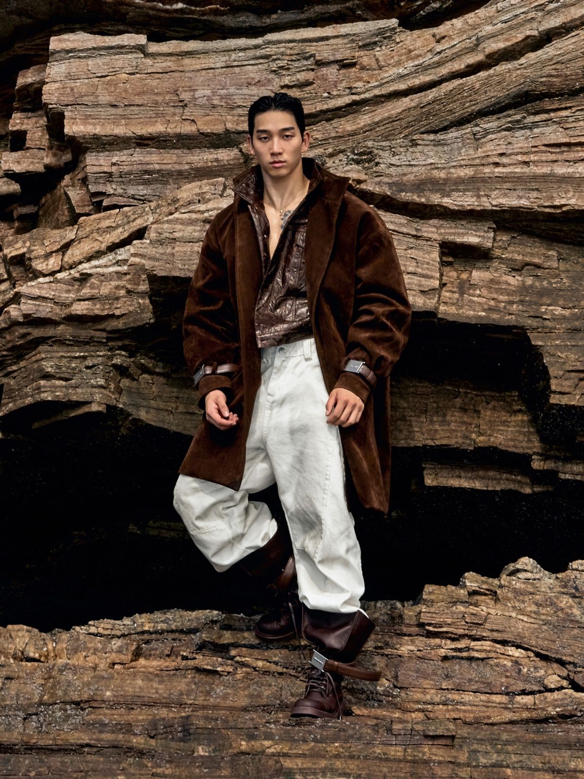 아웃오브(OUTOF) Suede Long Coat