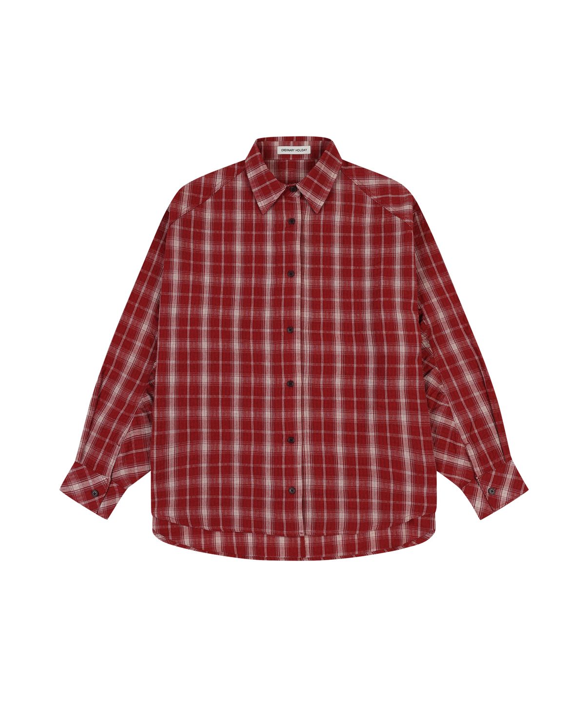 오디너리 홀리데이(ORDINARY HOLIDAY) CHECK OVERFIT SHIRTS [RED]