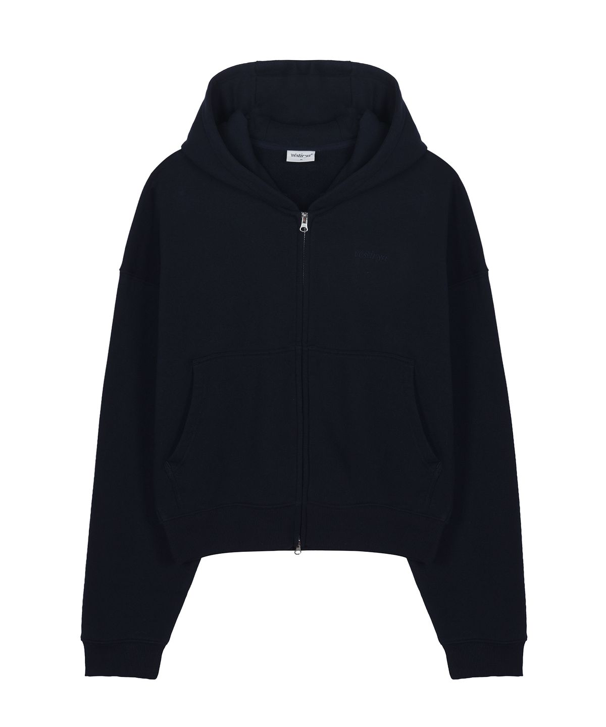 베스티리아(VESTIRYA) Romantic Scarf Zip-Up Navy