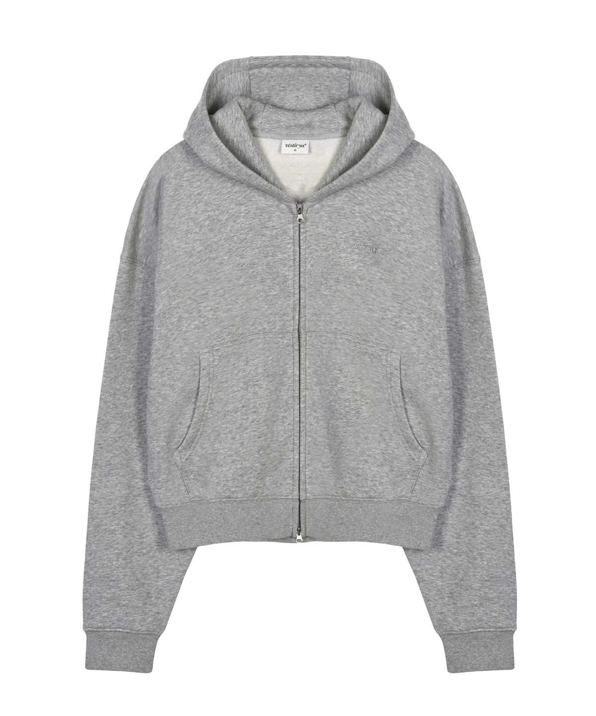 베스티리아(VESTIRYA) Romantic Scarf Zip-Up Grey