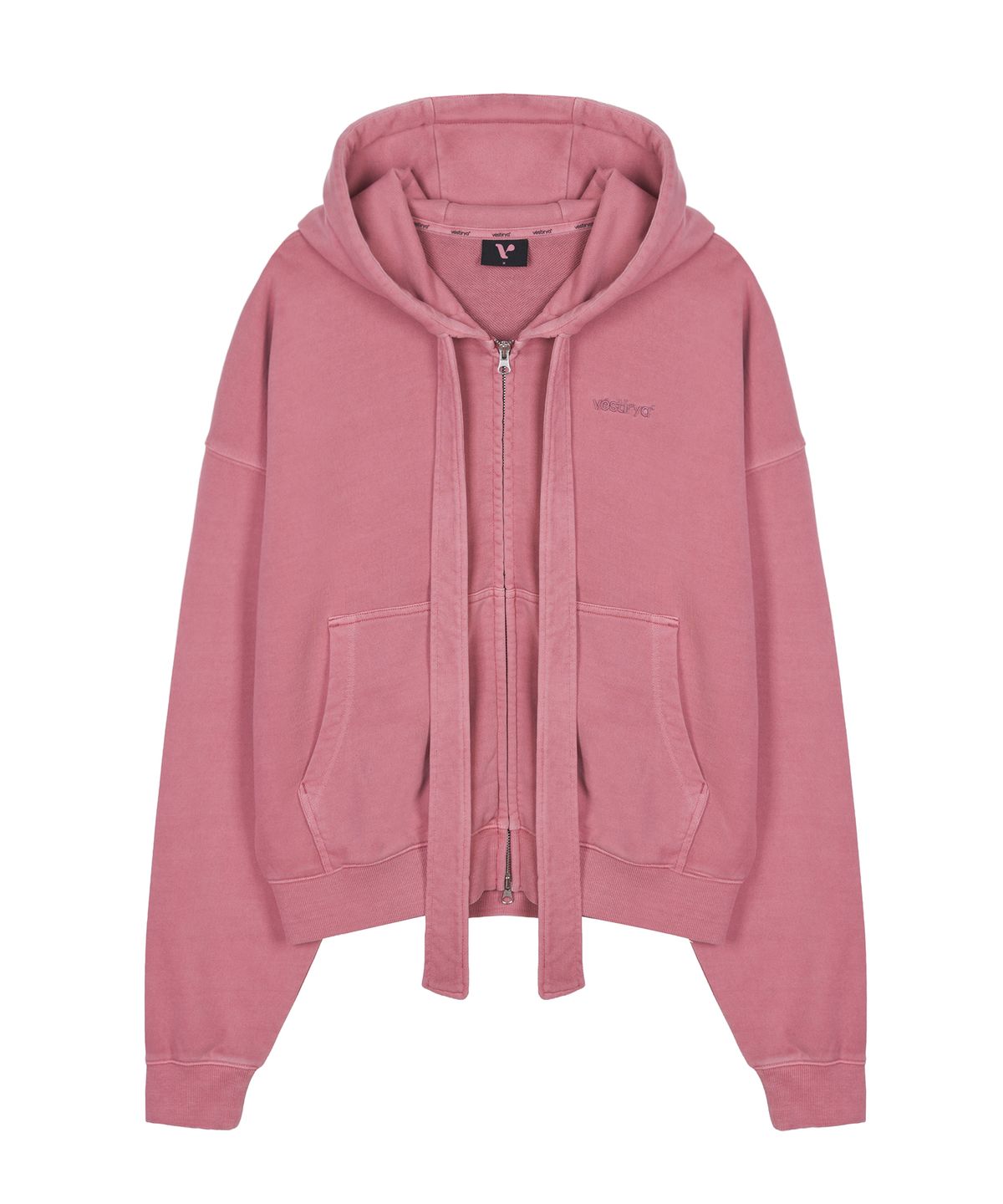 베스티리아(VESTIRYA) Small logo Ribbon Zip-up Pink
