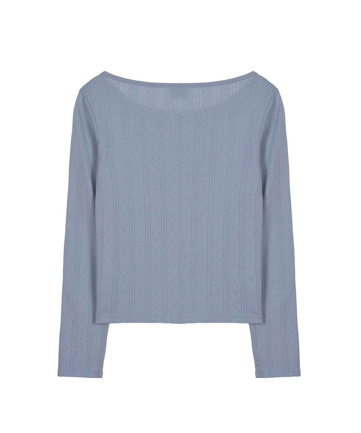 베스티리아(VESTIRYA) Romantic Eyelet Long Sleeve Grey Blue