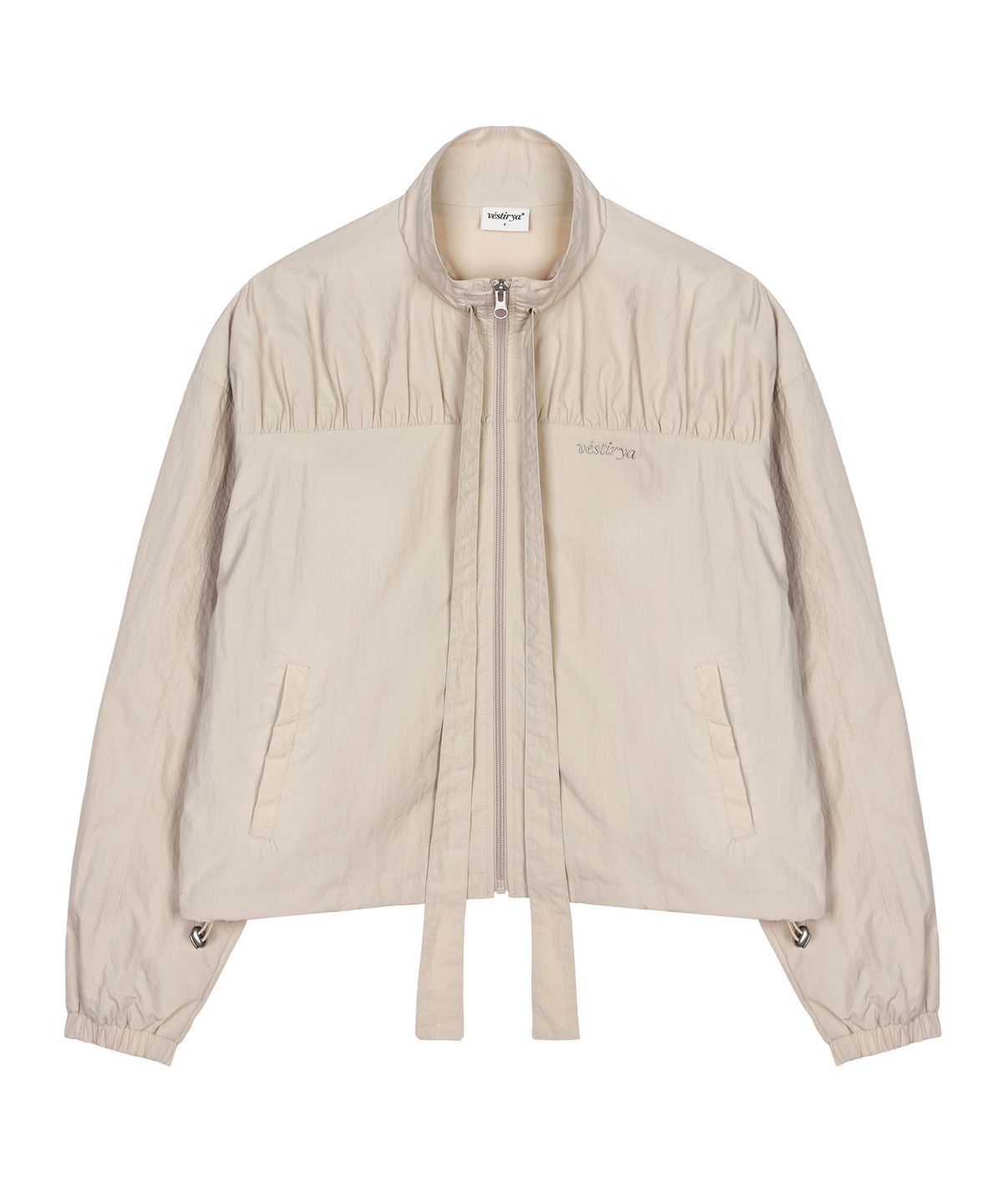 베스티리아(VESTIRYA) Ribbon Windbreaker Jacket Beige