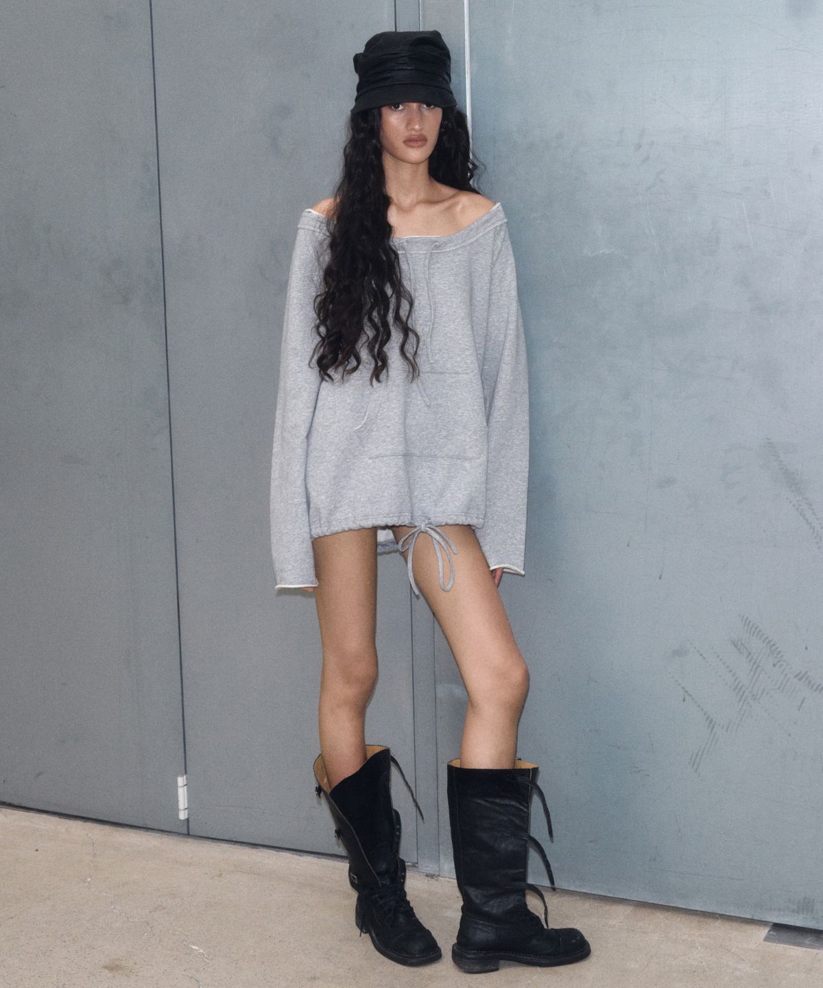 긴스키(GINSUKI) [희진 PICK]AIR STRING SWEAT SHIRT (GREY)