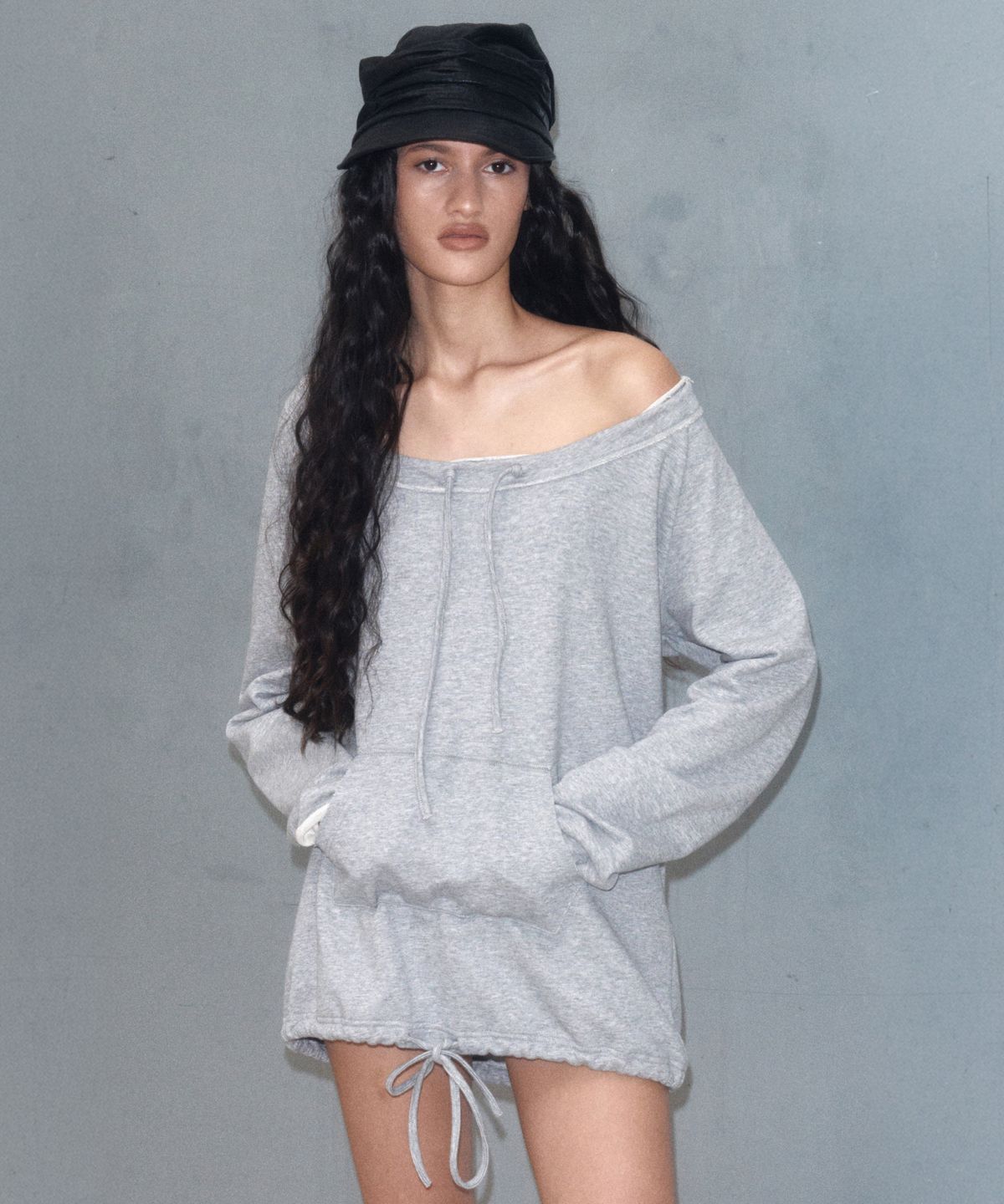 긴스키(GINSUKI) [희진 PICK]AIR STRING SWEAT SHIRT (GREY)