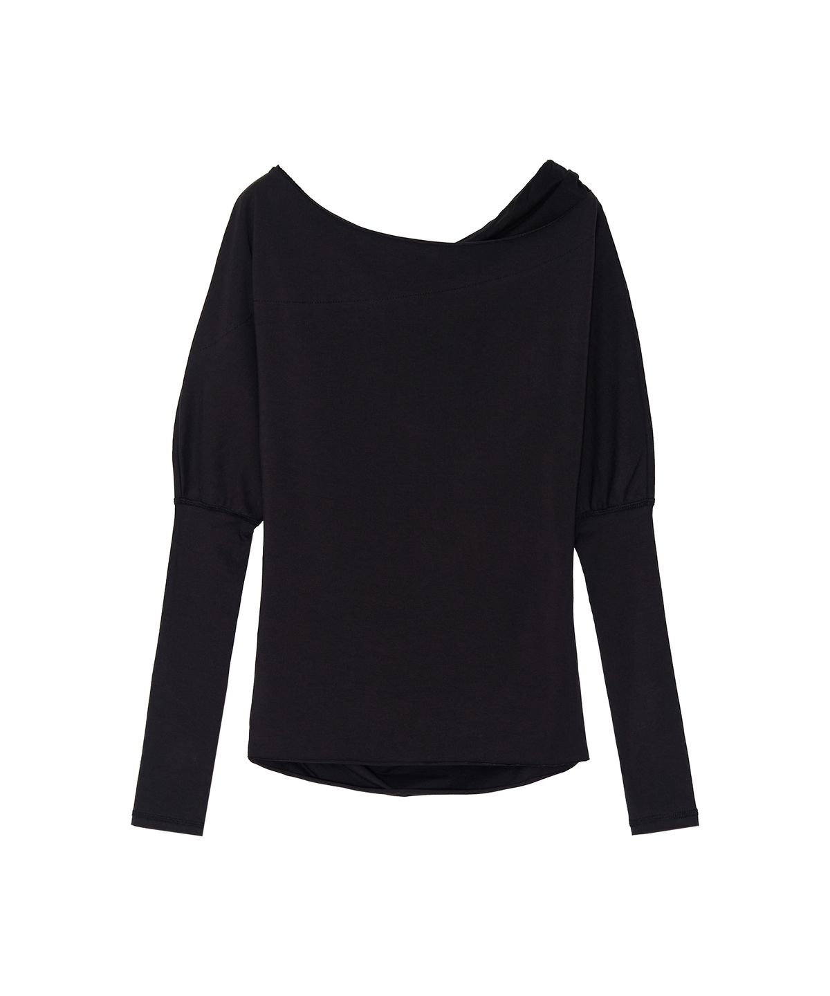 긴스키(GINSUKI) STUDDED OFF-SHOULDER SHIRRING LONG SLEEVE (BLACK)